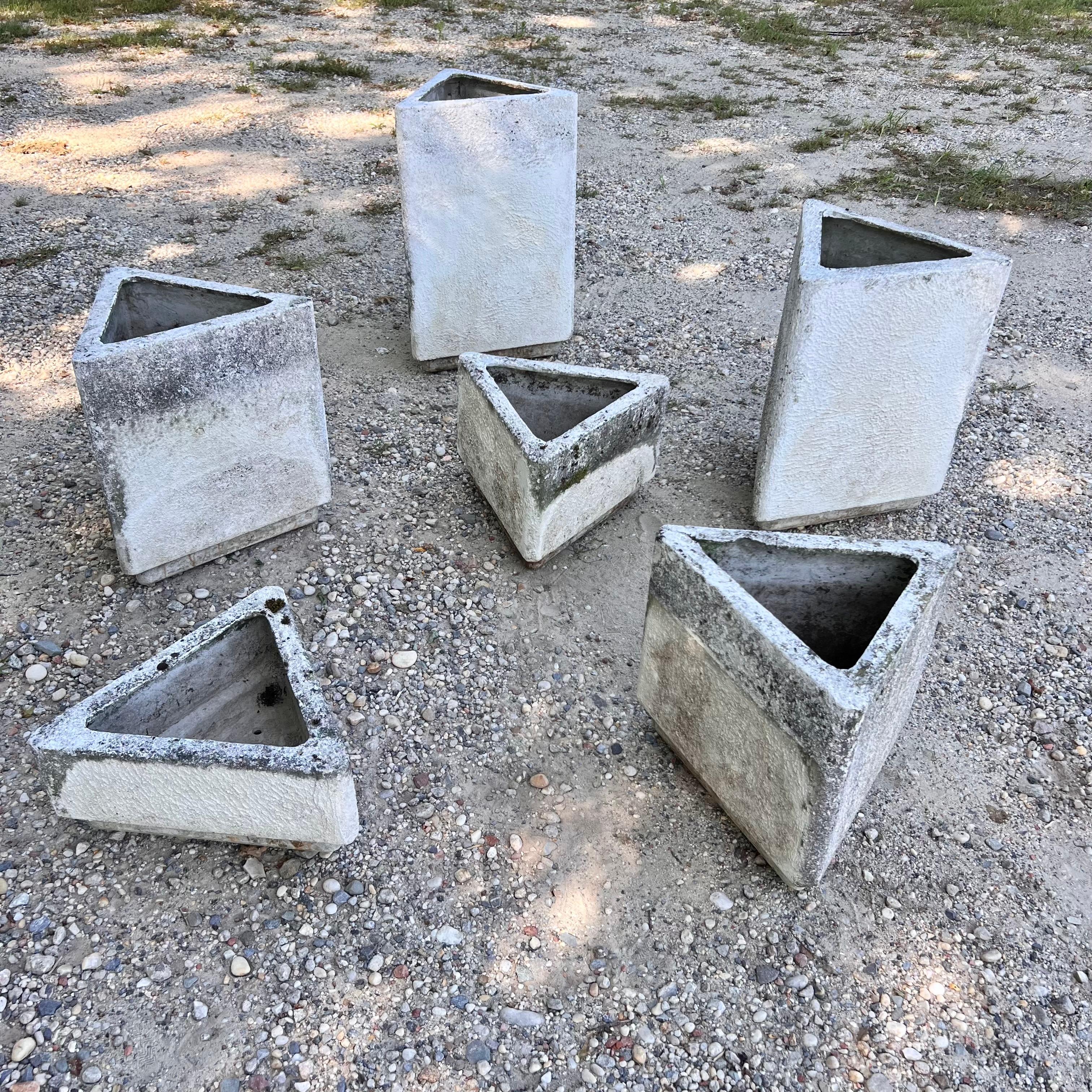Swiss Complete Set of Triangular Planters by Willy Guhl, 1974 Switzerland For Sale