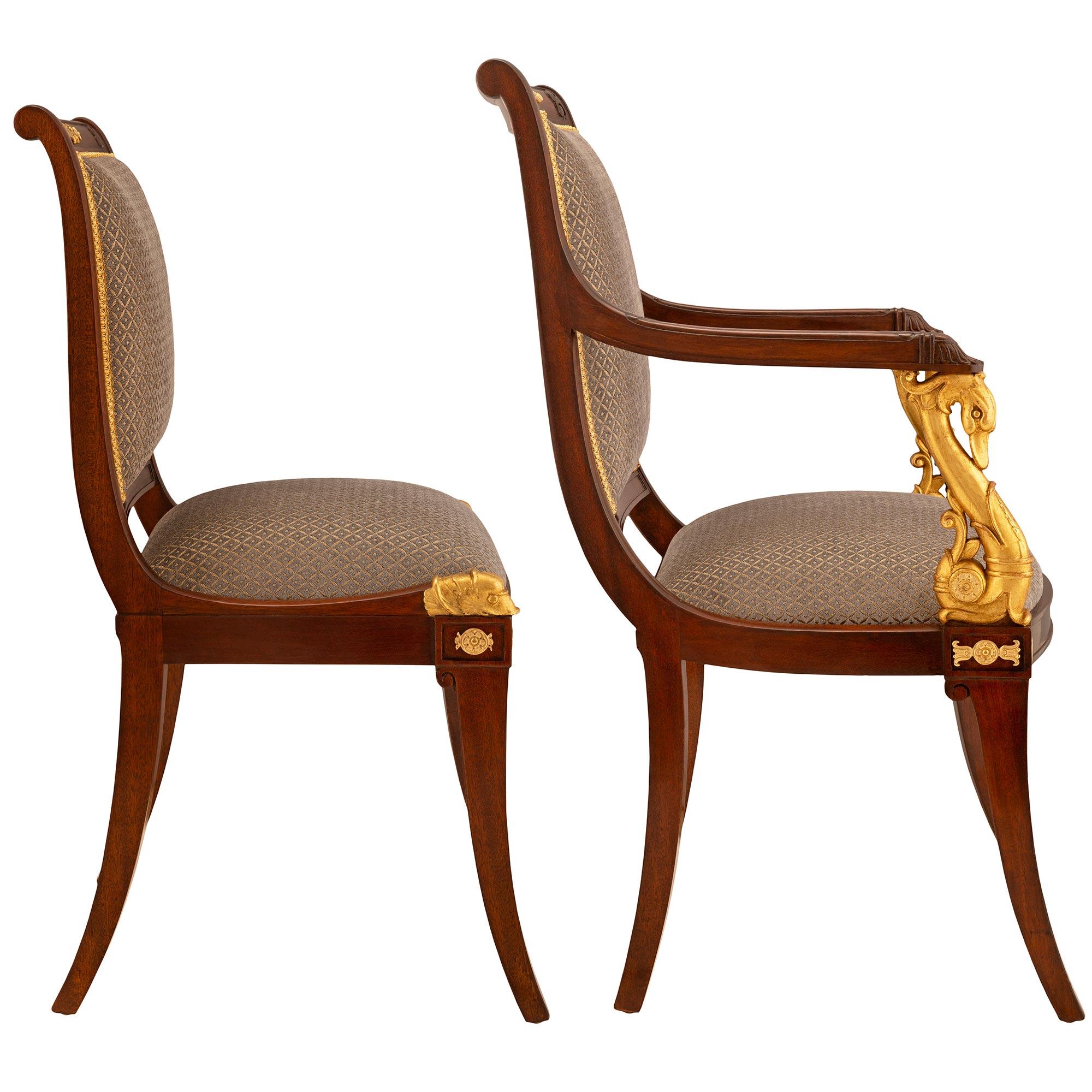 Complete Set Of Twelve French 19th Century Neo-Classical St. Dining Chairs In Good Condition For Sale In West Palm Beach, FL