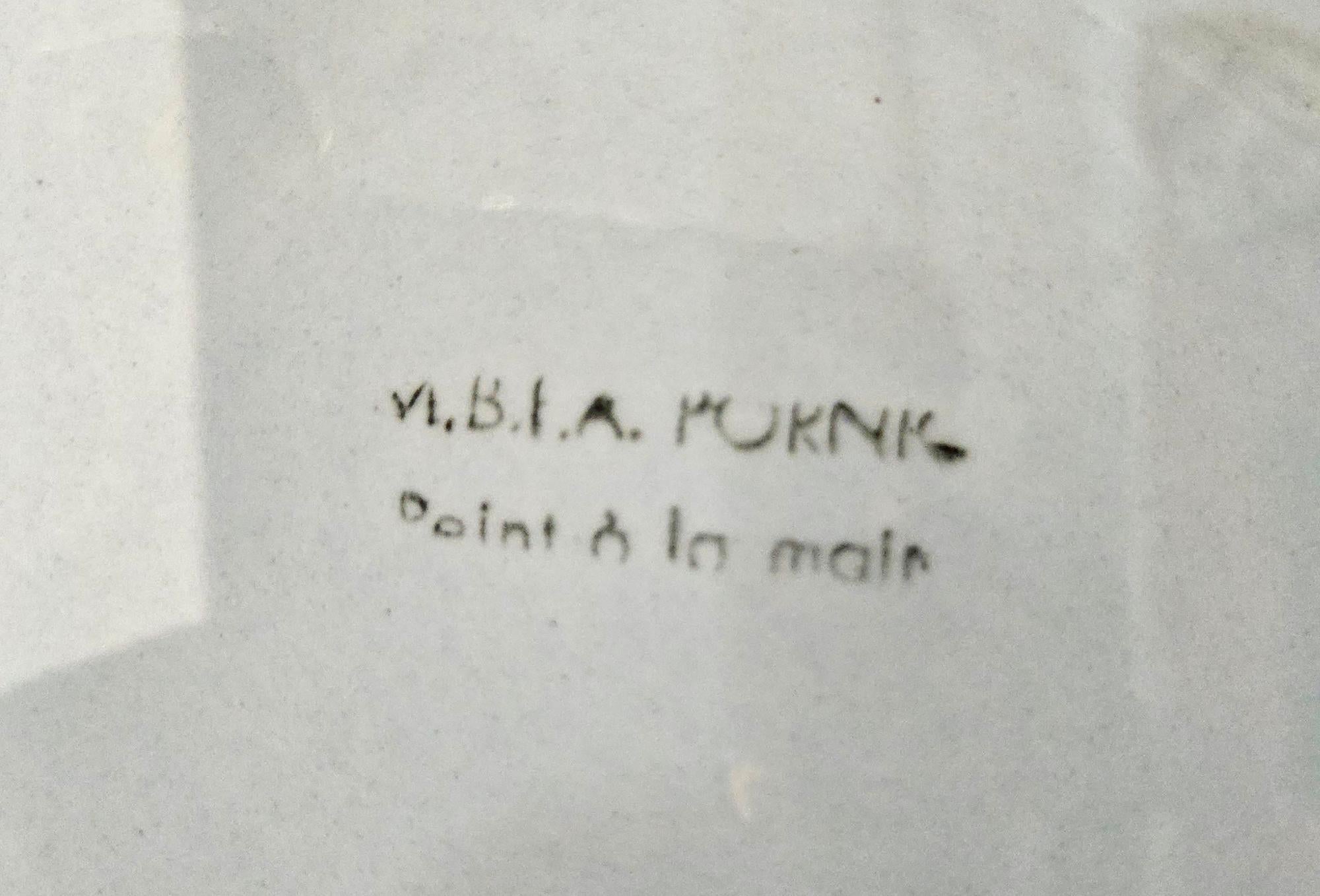 Kompletter Satz von zwölf handbemalten Austerntellern aus MBFA-Porzellan im Angebot 1