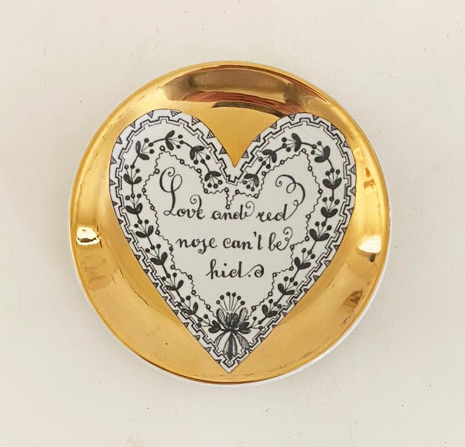 Complete set of Vintage Piero Fornasetti Love Coasters in Original Box For Sale 3