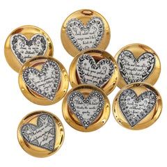 Complete set of Vintage Piero Fornasetti Love Coasters in Original Box