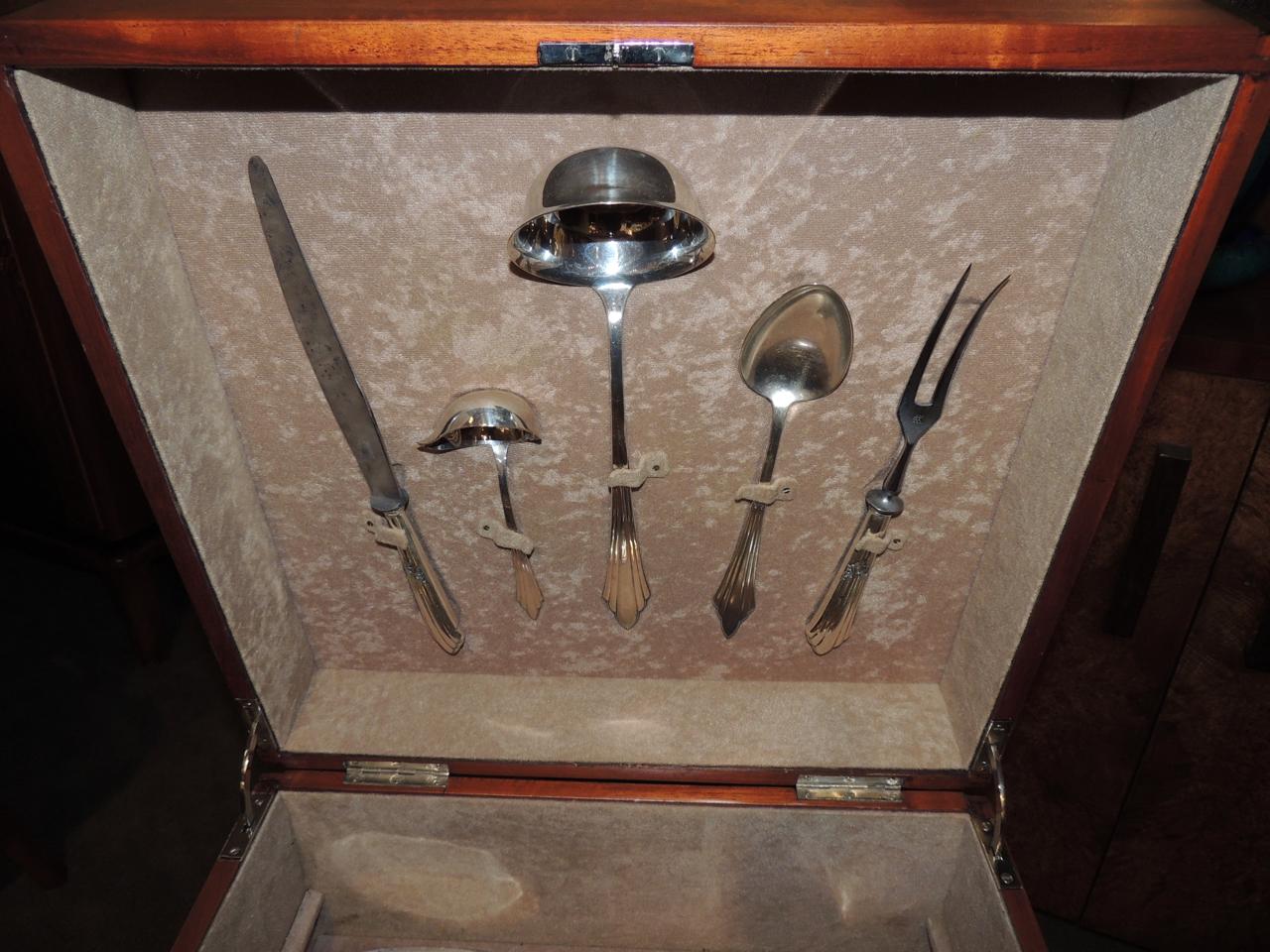 Complete Silverware Set by WMF in Art Deco Box In Good Condition For Sale In Oakland, CA