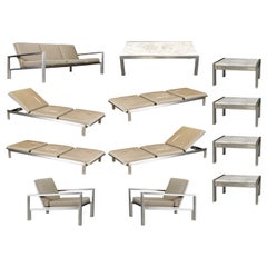 Complete Stainless Steel Patio Suite by Van Keppel Green with Twelve Pieces