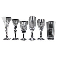 Complete Suite of 36 Hand-Cut Crystal Glasses by Tudor Crystal