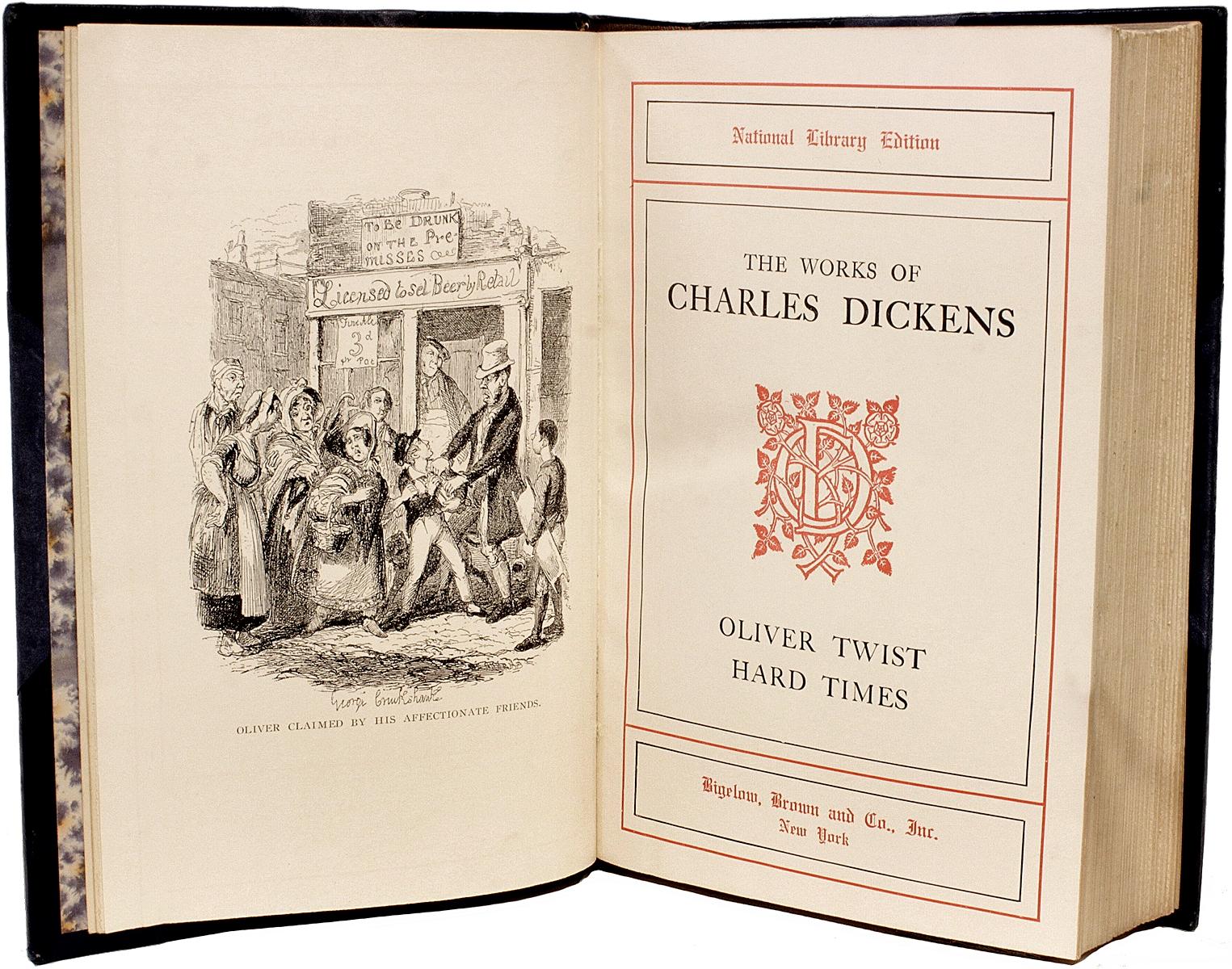 American Complete Works of Charles Dickens National Library Edition 20 Vols Leather Bound