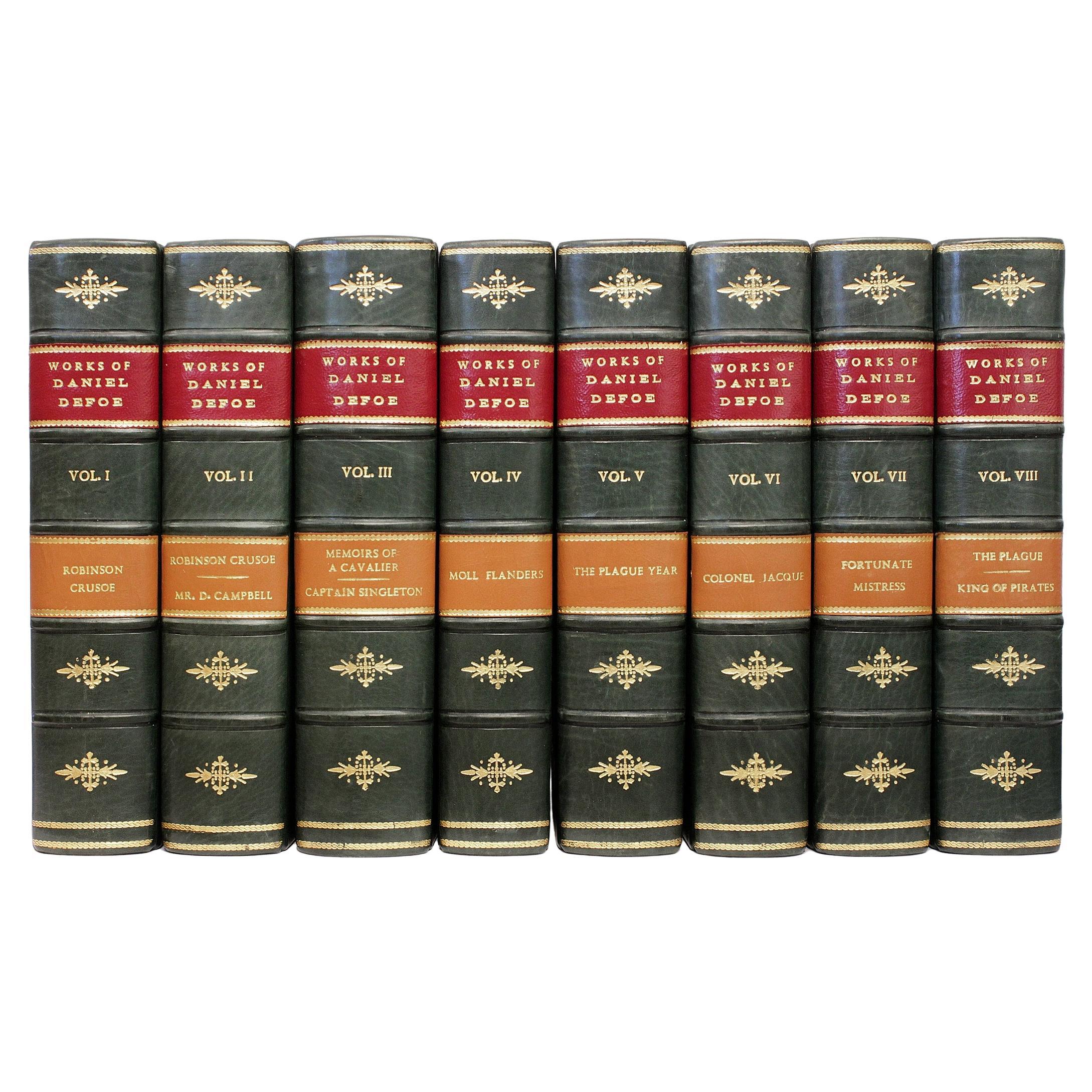 Complete Works Of Daniel Defoe - EDITION DE LUXE - 8 vols. - IN A FINE BINDING !