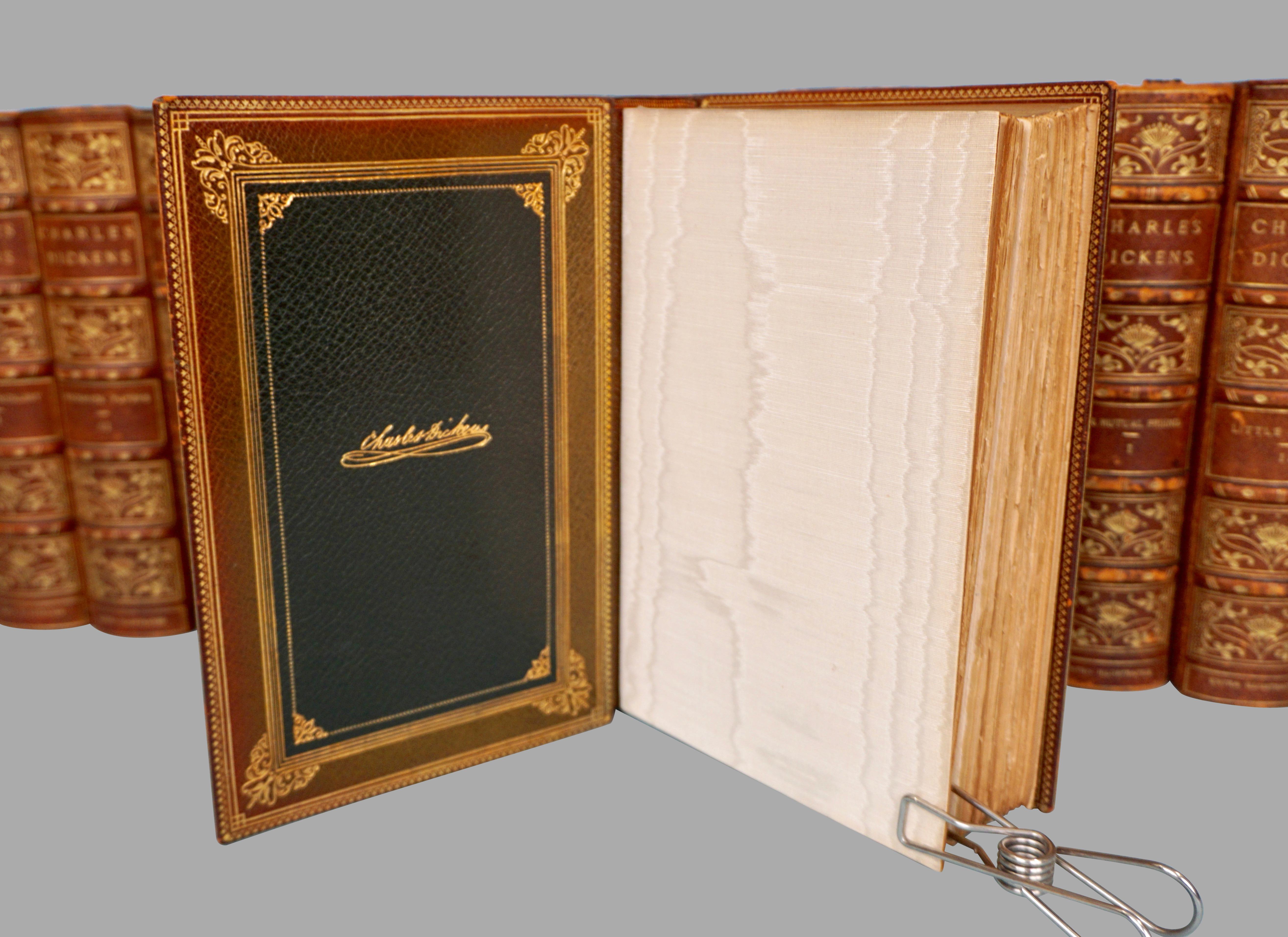 Complete Works of Dickens Autograph Edition in 30 Gilt-Tooled Leather Volumes 3