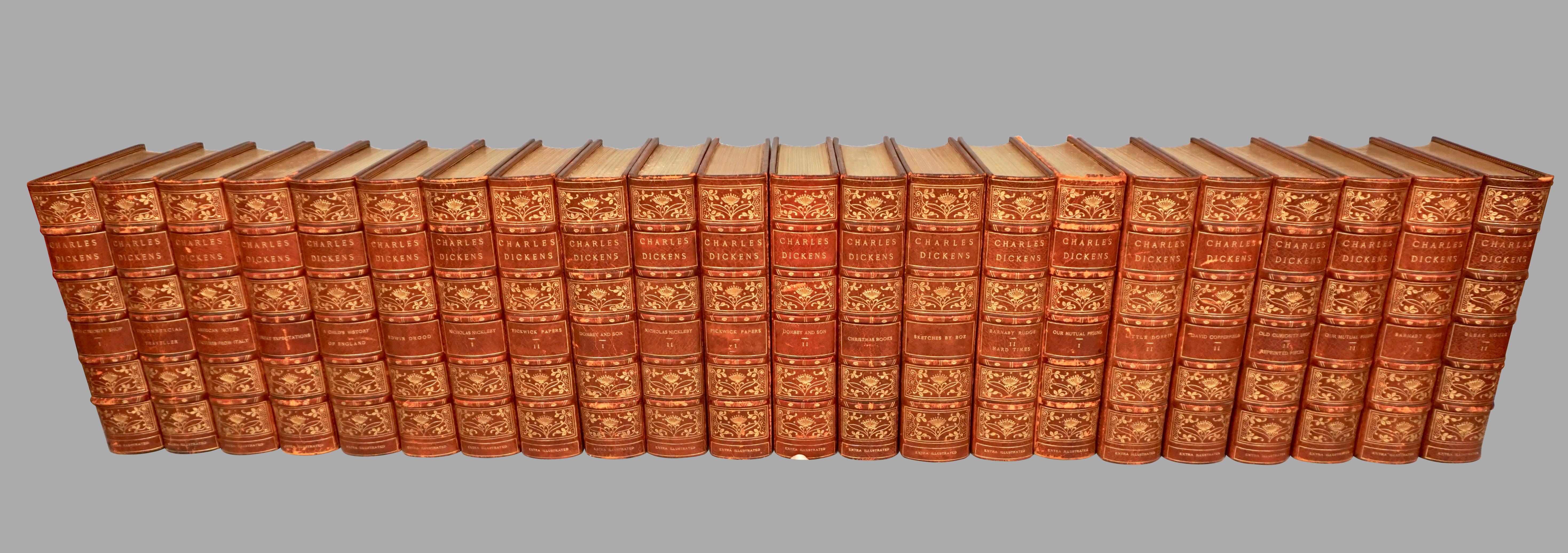 Complete Works of Dickens Autograph Edition in 30 Gilt-Tooled Leather Volumes 4