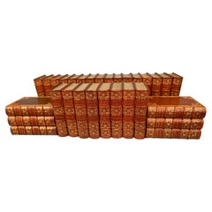Complete Works of Dickens Autograph Edition in 30 Gilt-Tooled Leather Volumes