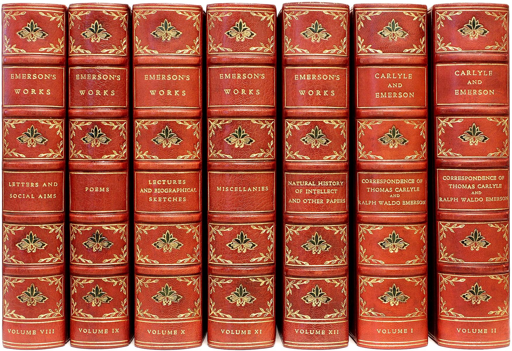 Complete Works of Ralph Waldo Emerson, 14 Vols, in a Fine Full Leather Binding! 2