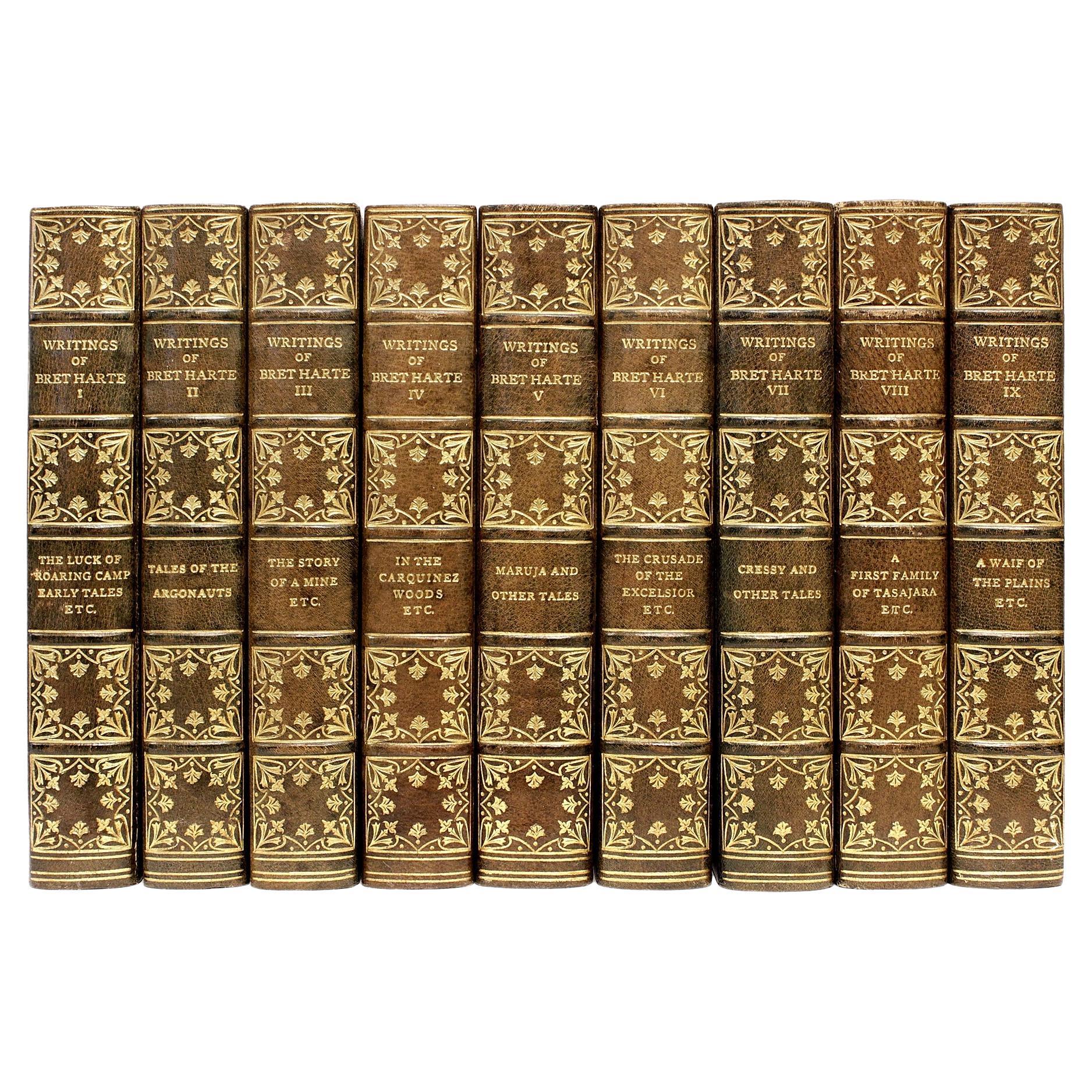 Complete Writings of Bret Harte, 19 Volumes, 1899, In A Fine Leather Binding! For Sale