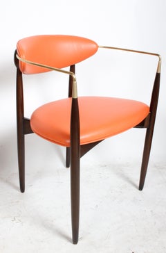 Sillón de latón de mediados de siglo Dan Johnson para Viscount, años 50, completamente restaurado