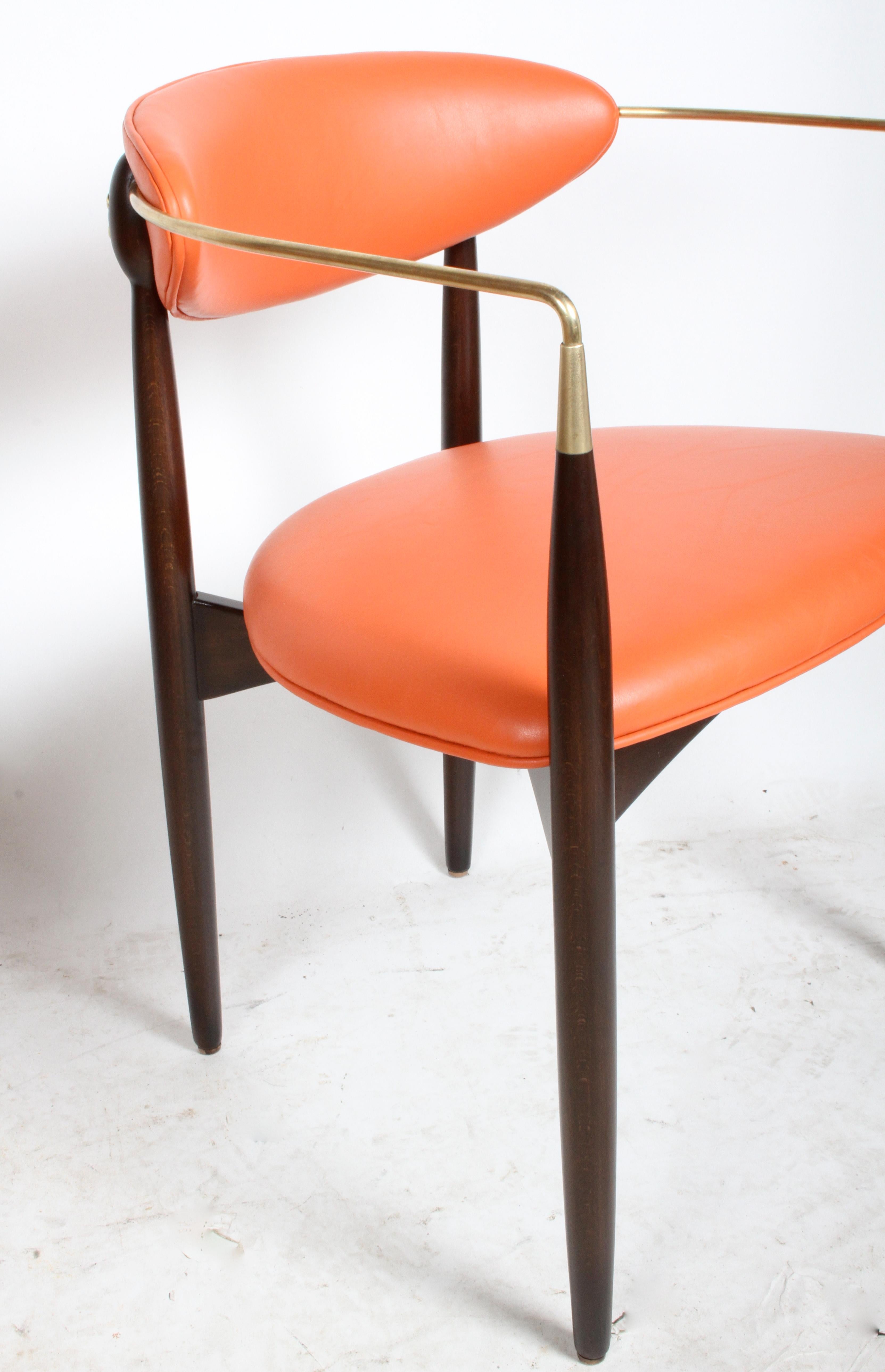 Restaurierter Sessel aus Messing von Dan Johnson für Viscount, Mid-Century, 1950er Jahre (Moderne der Mitte des Jahrhunderts) im Angebot