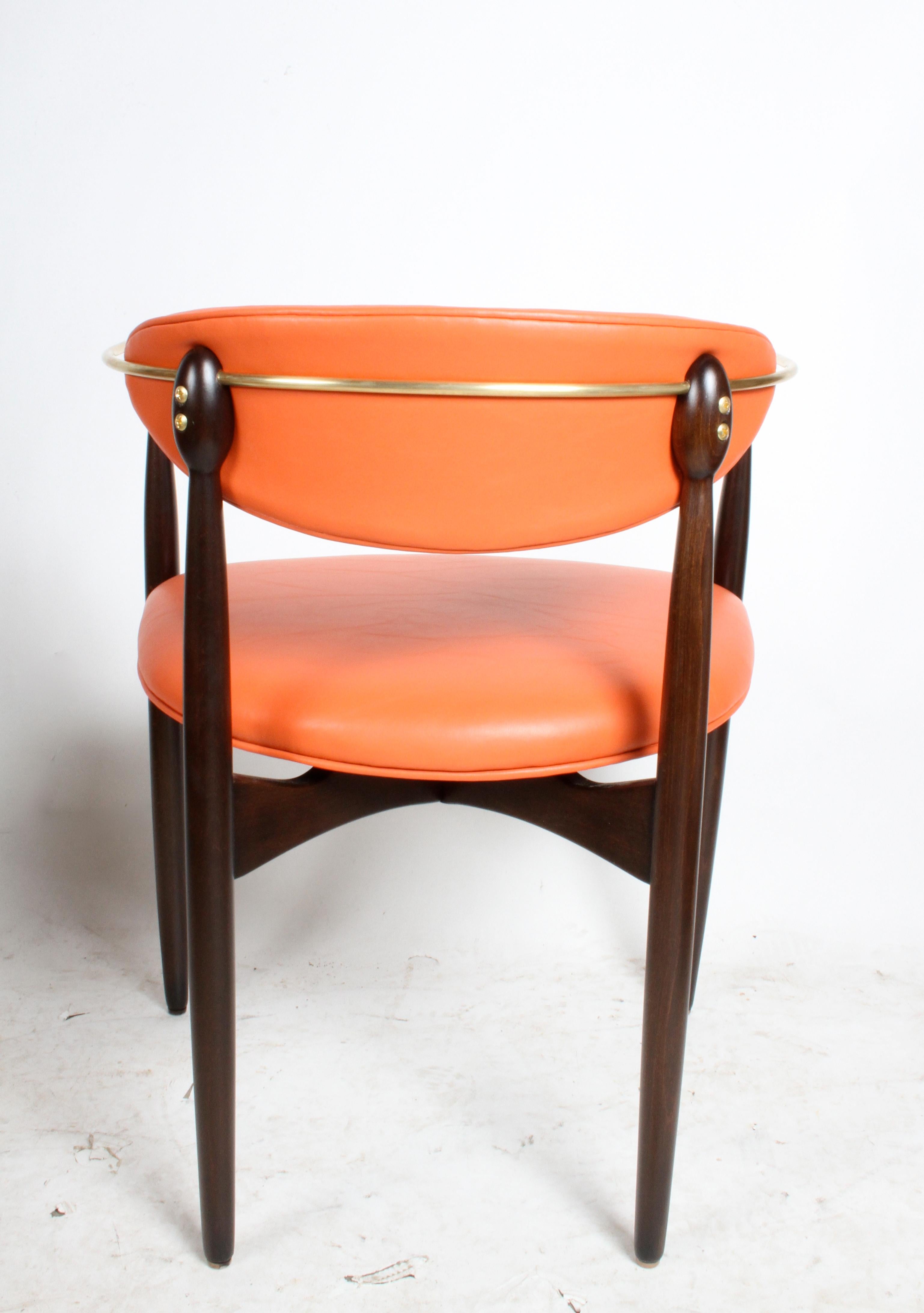 20th Century Completely Restored Dan Johnson for Viscount Mid-Century Brass Armchair 1950s For Sale
