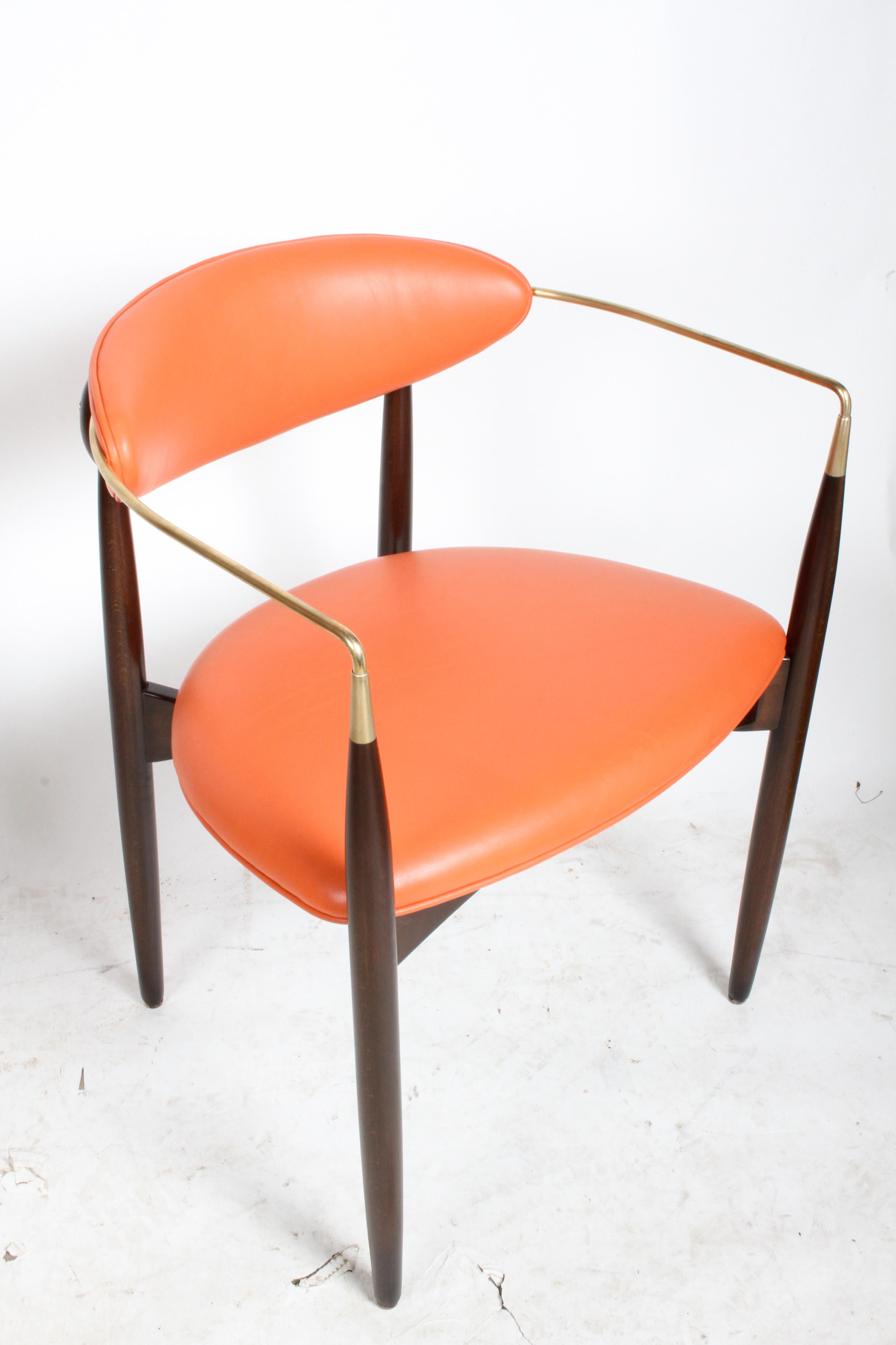 Completely Restored Dan Johnson for Viscount Mid-Century Brass Armchair 1950s For Sale 2