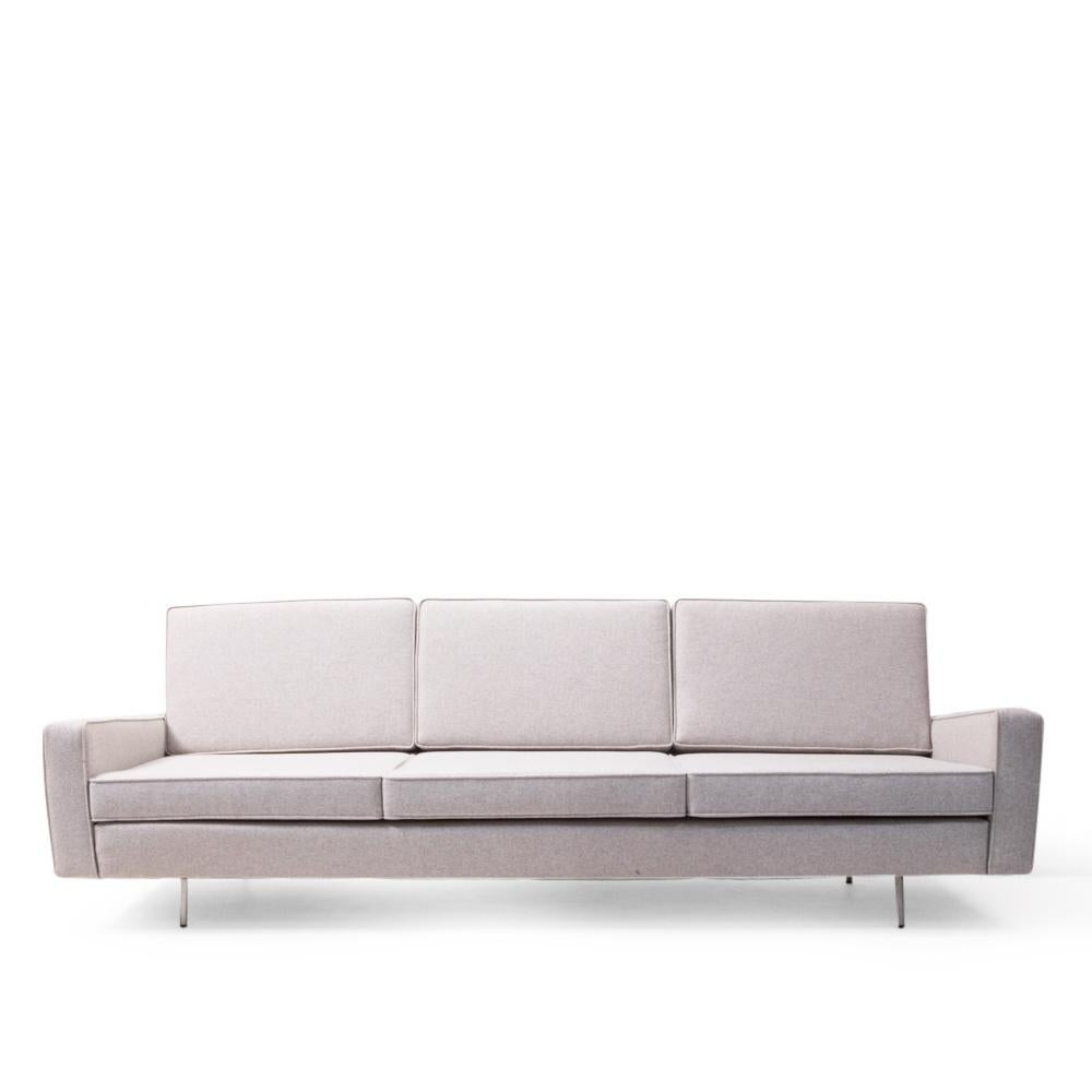 Wool Completely Restored Florence Knoll 25 BC Three-Seat Sofa by Wohnbedarf, 1950s For Sale