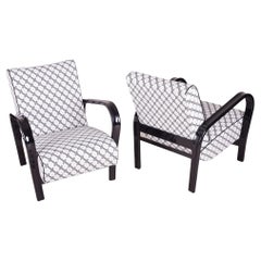 Pareja de Sillones Art Decó blancos completamente restaurados, retapizados, alto brillo