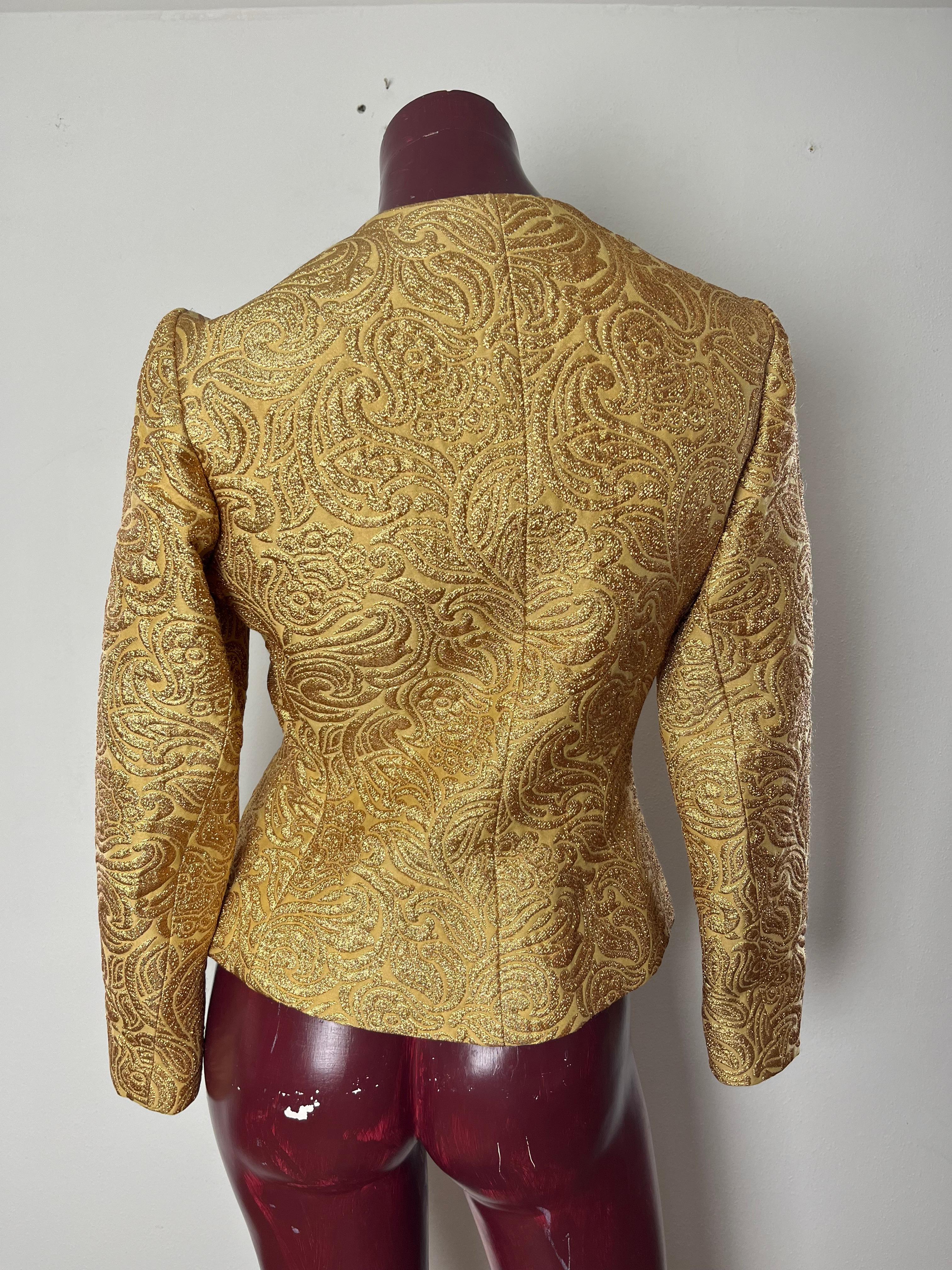 YSL gold brocade suit For Sale 8