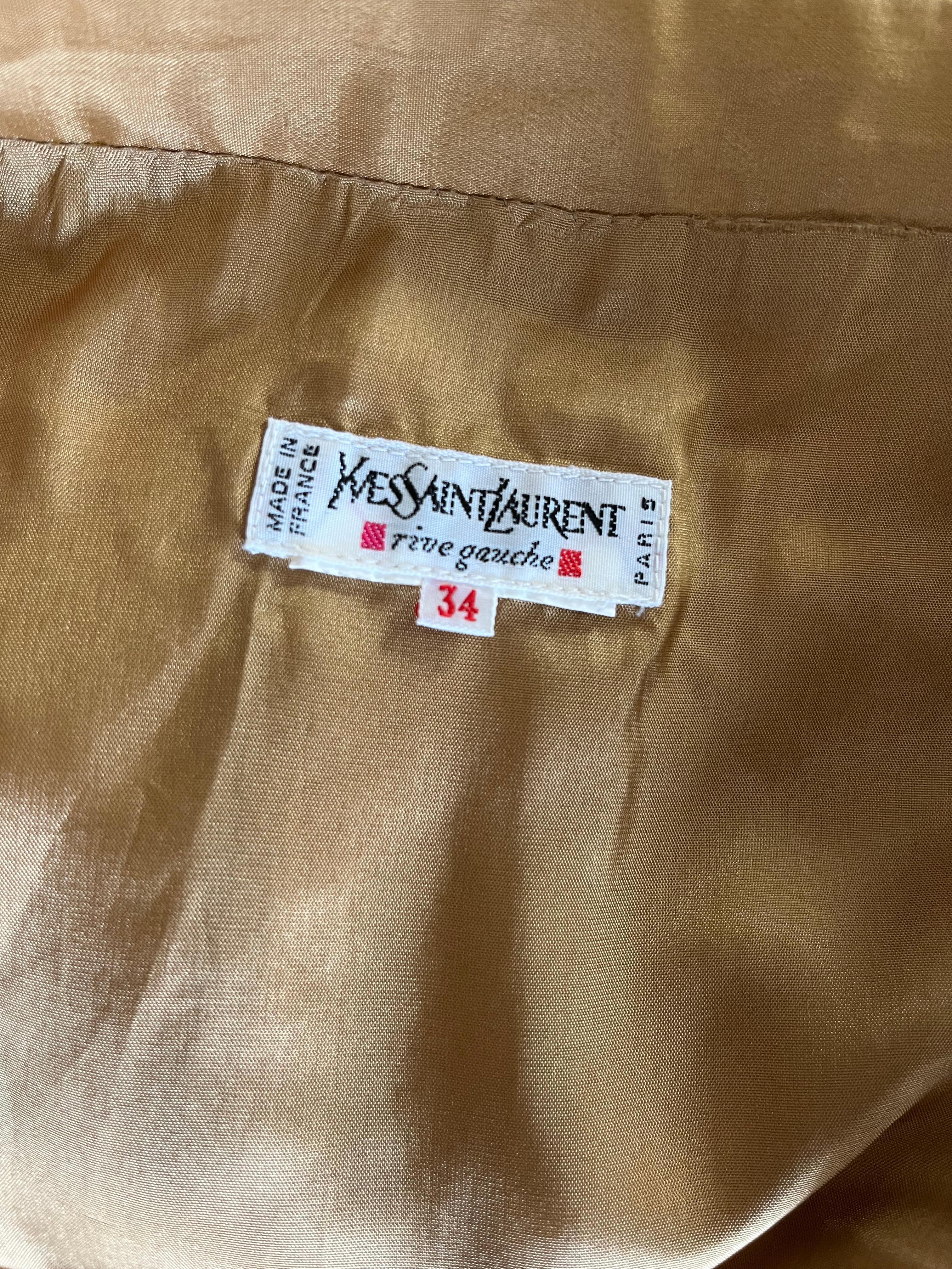 YSL gold brocade suit For Sale 9