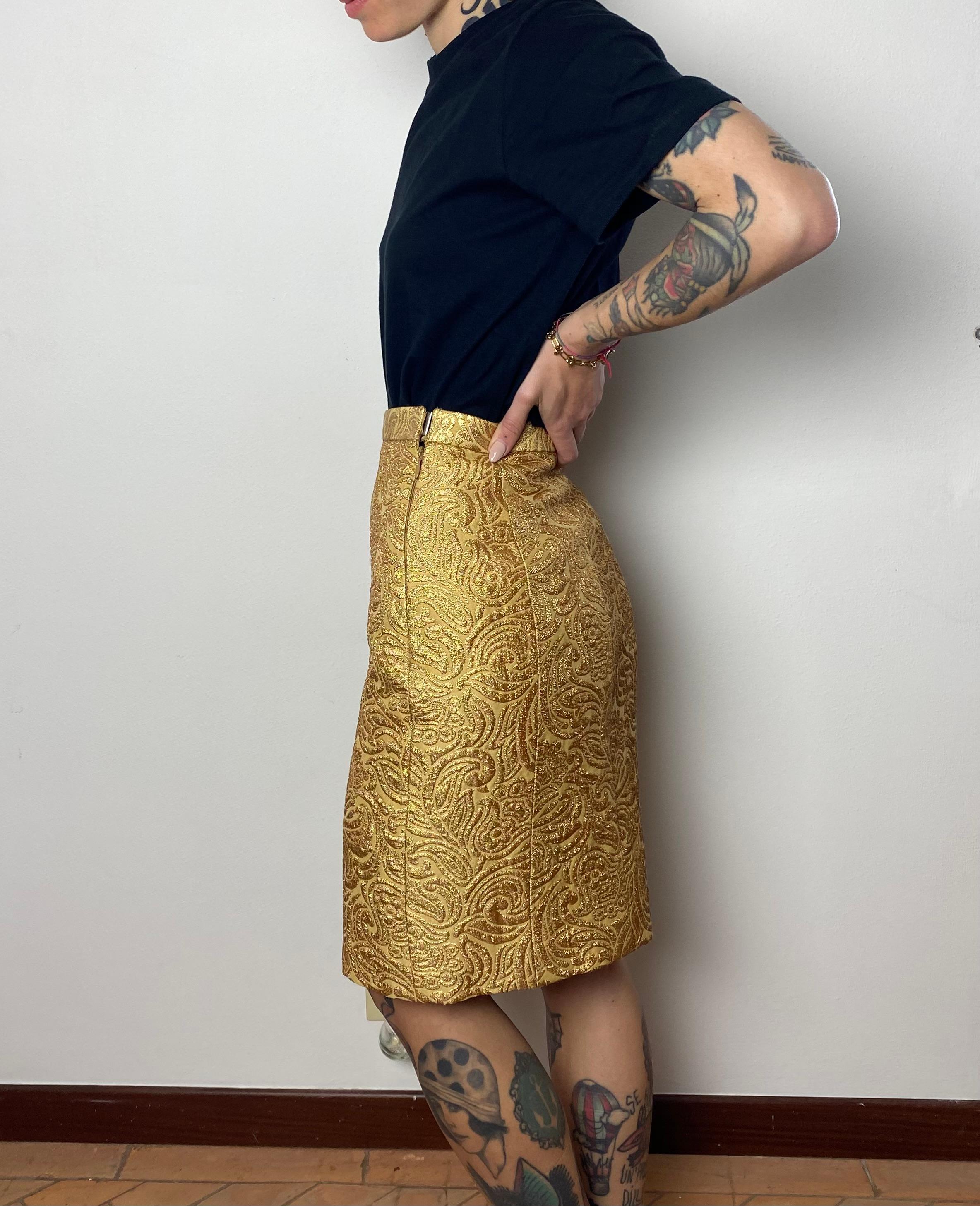 YSL gold brocade suit For Sale 1