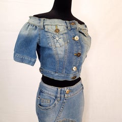 Denim outfit by Jean Paul Gaultier: vintage 90s top and skirt