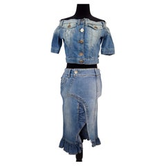 Denim outfit by Jean Paul Gaultier: vintage 90s top and skirt