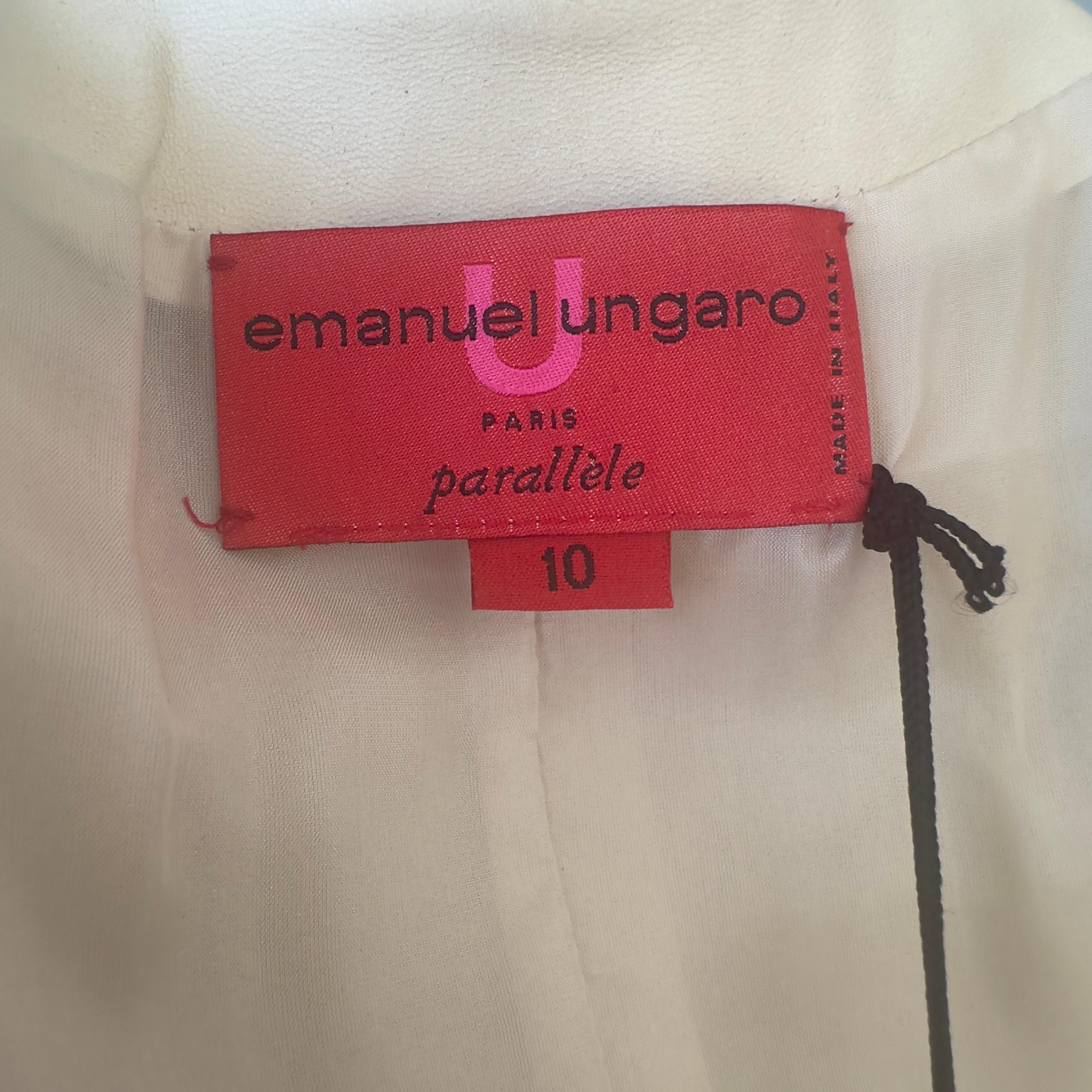 Emanuel Ungaro leather suit with tag For Sale 5