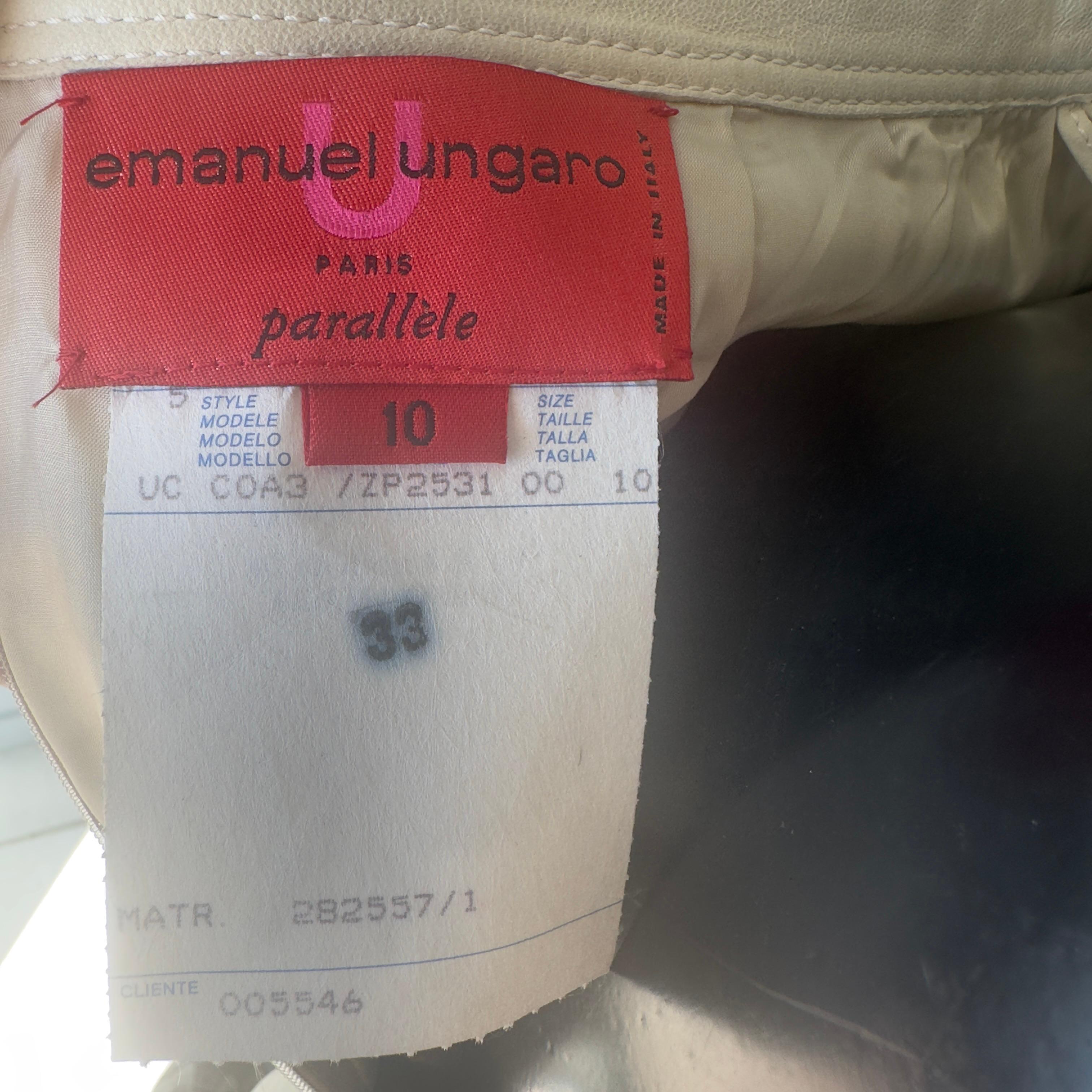 Emanuel Ungaro leather suit with tag For Sale 9