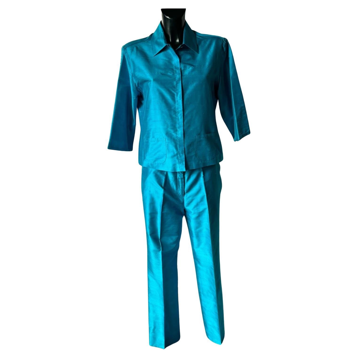 Vintage 1990s silk suit in excellent condition