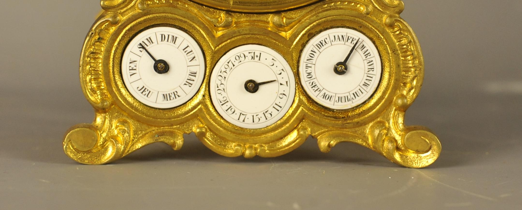 French Complex Calendar Carriage Clock with Duplex Escapement For Sale