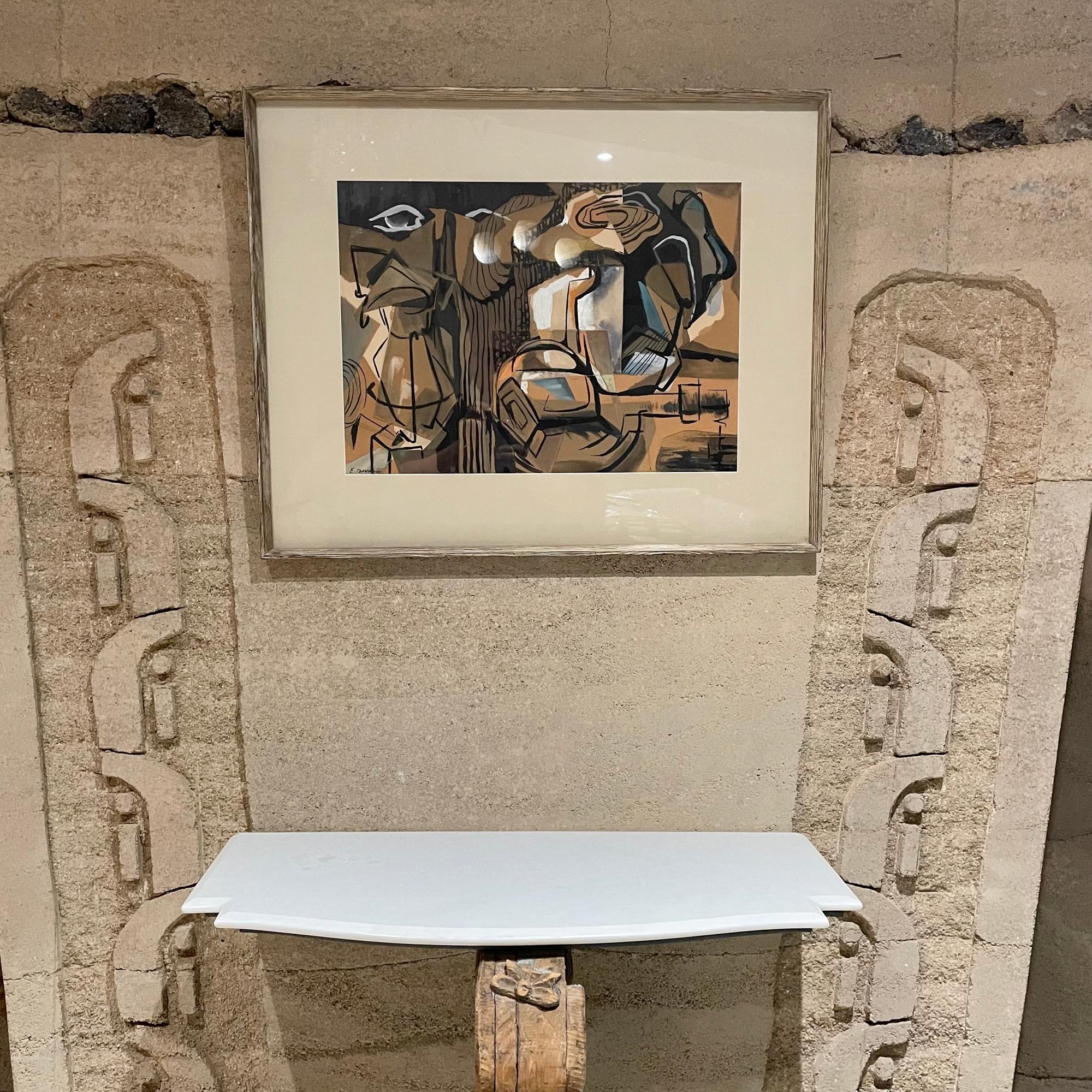 Stampa Natura morta Arte astratta 
Firmato in basso a sinistra. Non è chiaro.
24,5 x 30,25 x 1 di spessore, Art 23,5 x 29 pollici
Arte incorniciata. Telaio in Oak Oak ceramizzato Finitura bianca. Vetro di protezione.
Condizioni originali d'epoca non
