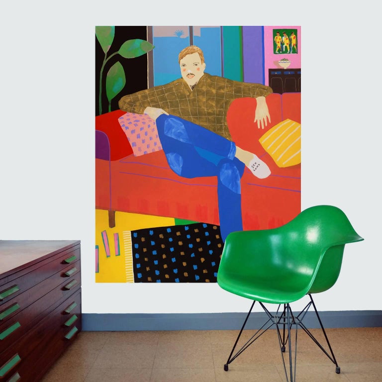 Slippers' Figurative Portrait Painting by Alan Fears Pop