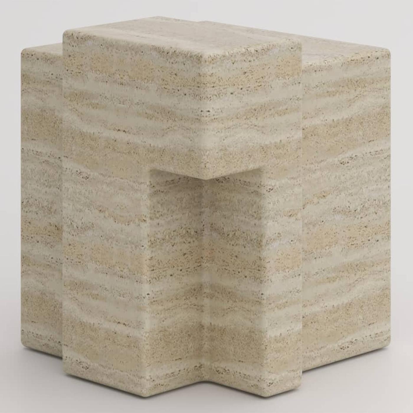 Compo Travertine Stool For Sale 4