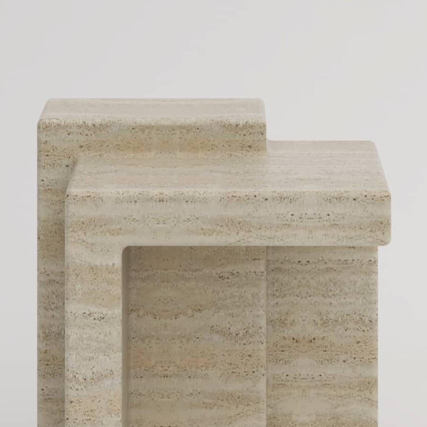 Compo Travertine Stool For Sale 2