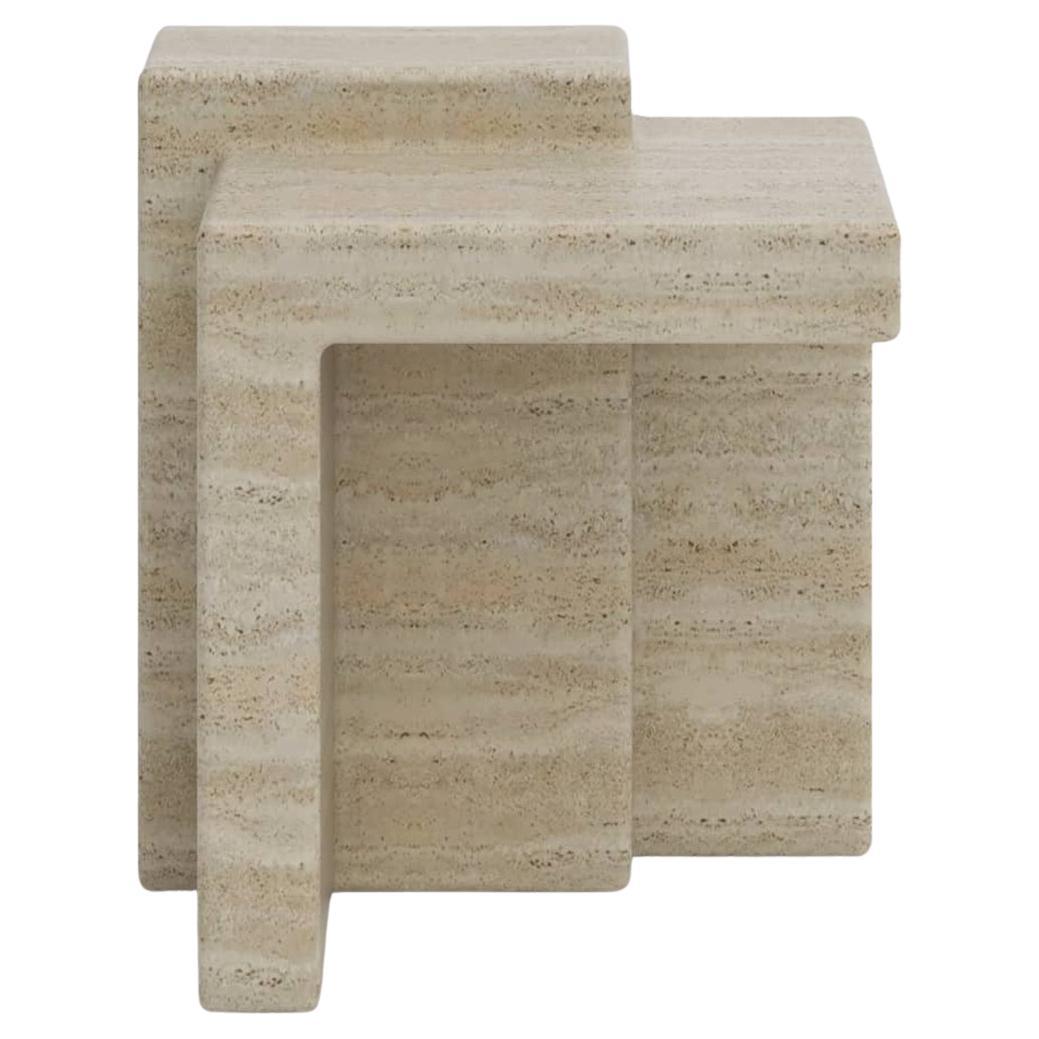 Compo Travertine Stool For Sale