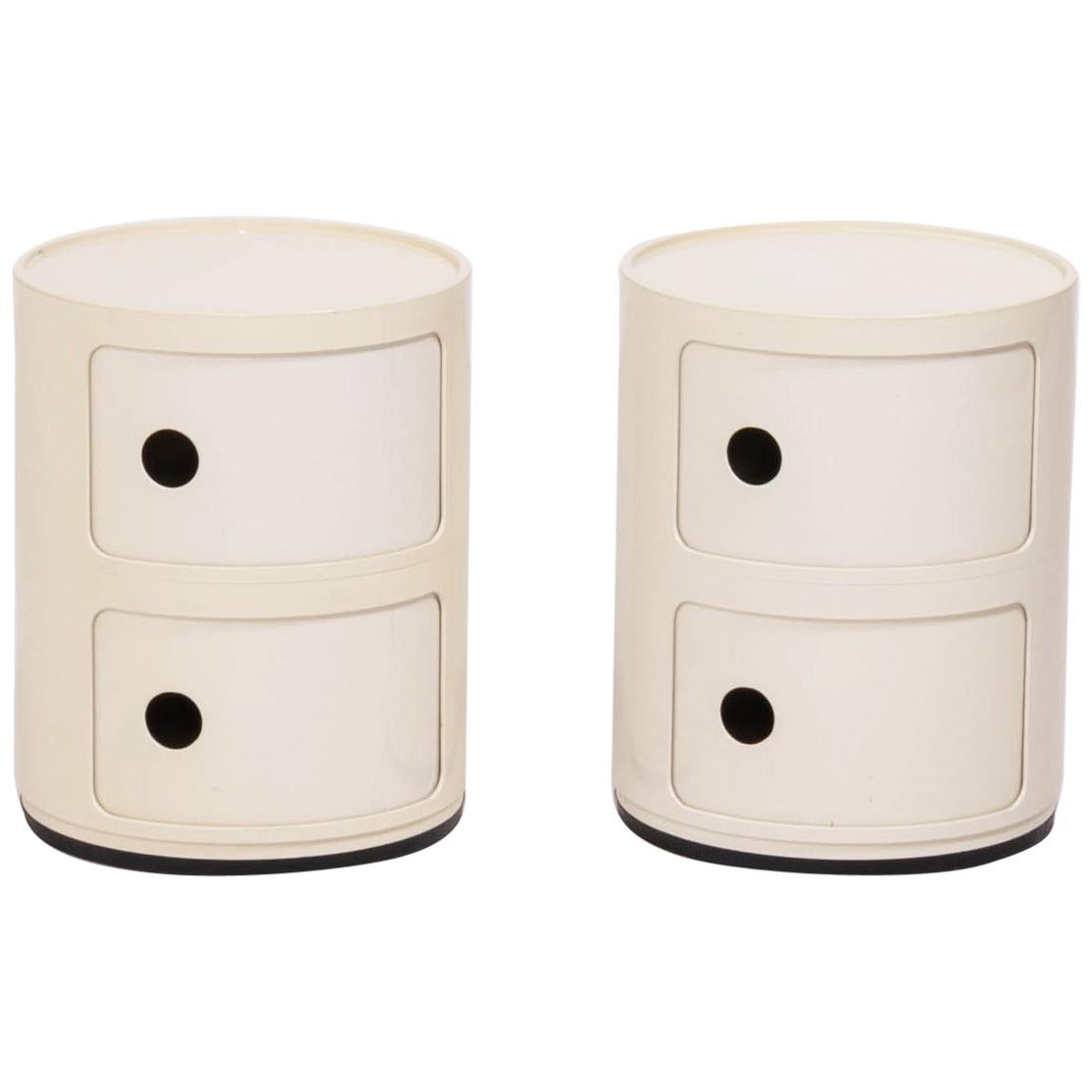 Componibili Ivory Storage Units, by Anna Castelli Ferrieri for Kartell, Set of 2