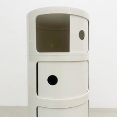 Modularer Aufbewahrungsschrank Componibili in Weiß mit Bodenständer von Kartell