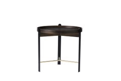 Compose Side Table Smoked Oak Brass Black by Warm Nordic