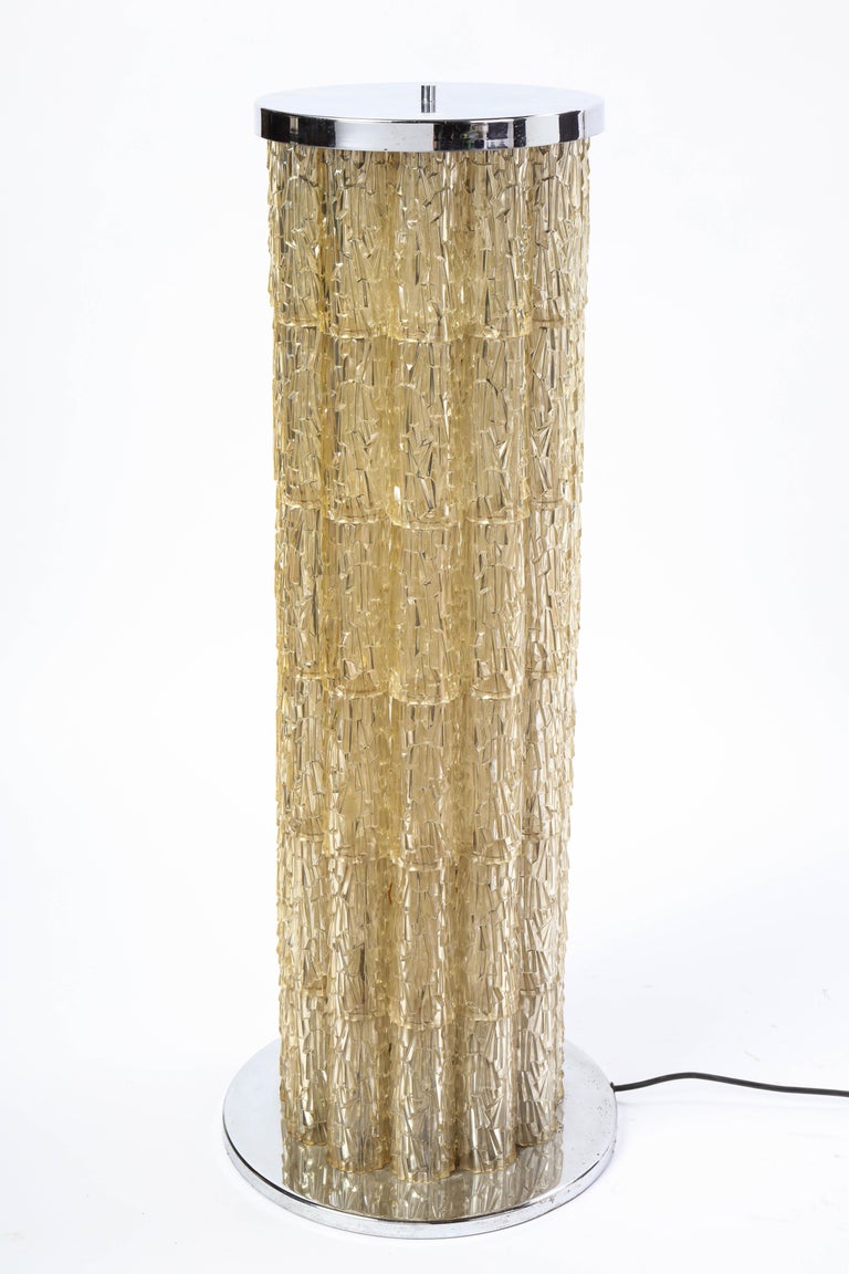 Composite and Chrome Illuminated Pedestal, Modern For Sale at 1stDibs