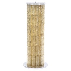Composite and Chrome Illuminated Pedestal, Modern