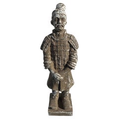 Composite Cast Asian Warrior Garden Sculpture 27"