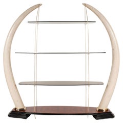 Étagère en verre à étages en défense d'éléphant composite