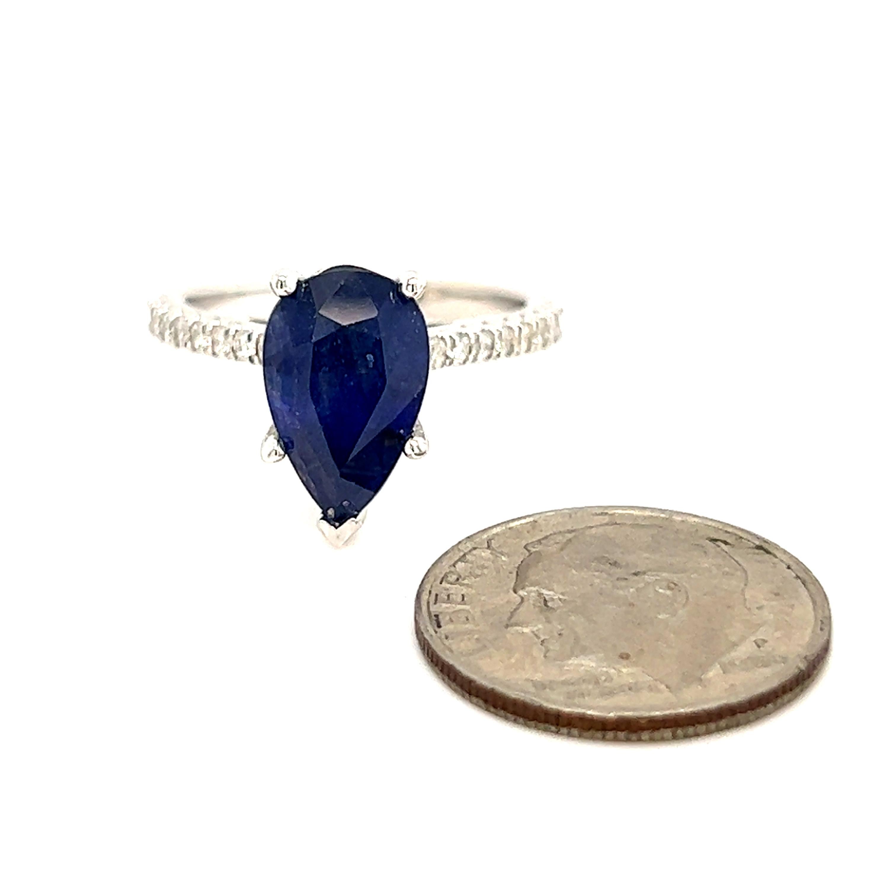 Saphir-Diamant-Ring Größe 6,5 14k Gold 3,31 TCW zertifiziert im Zustand „Neu“ im Angebot in Brooklyn, NY