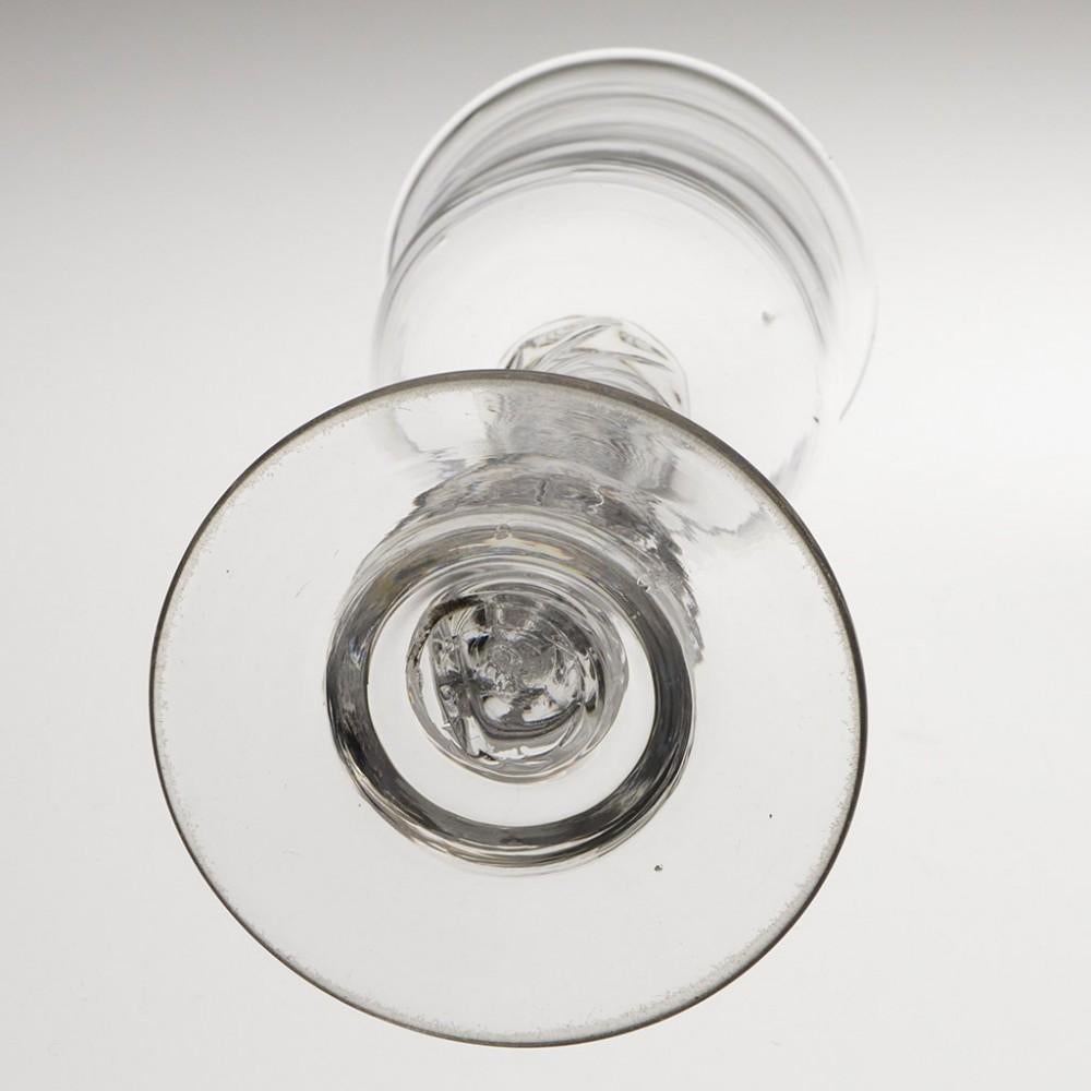 Mid-18th Century Composite Stem Georgian Wine Glass With Domed Foot c1745 For Sale