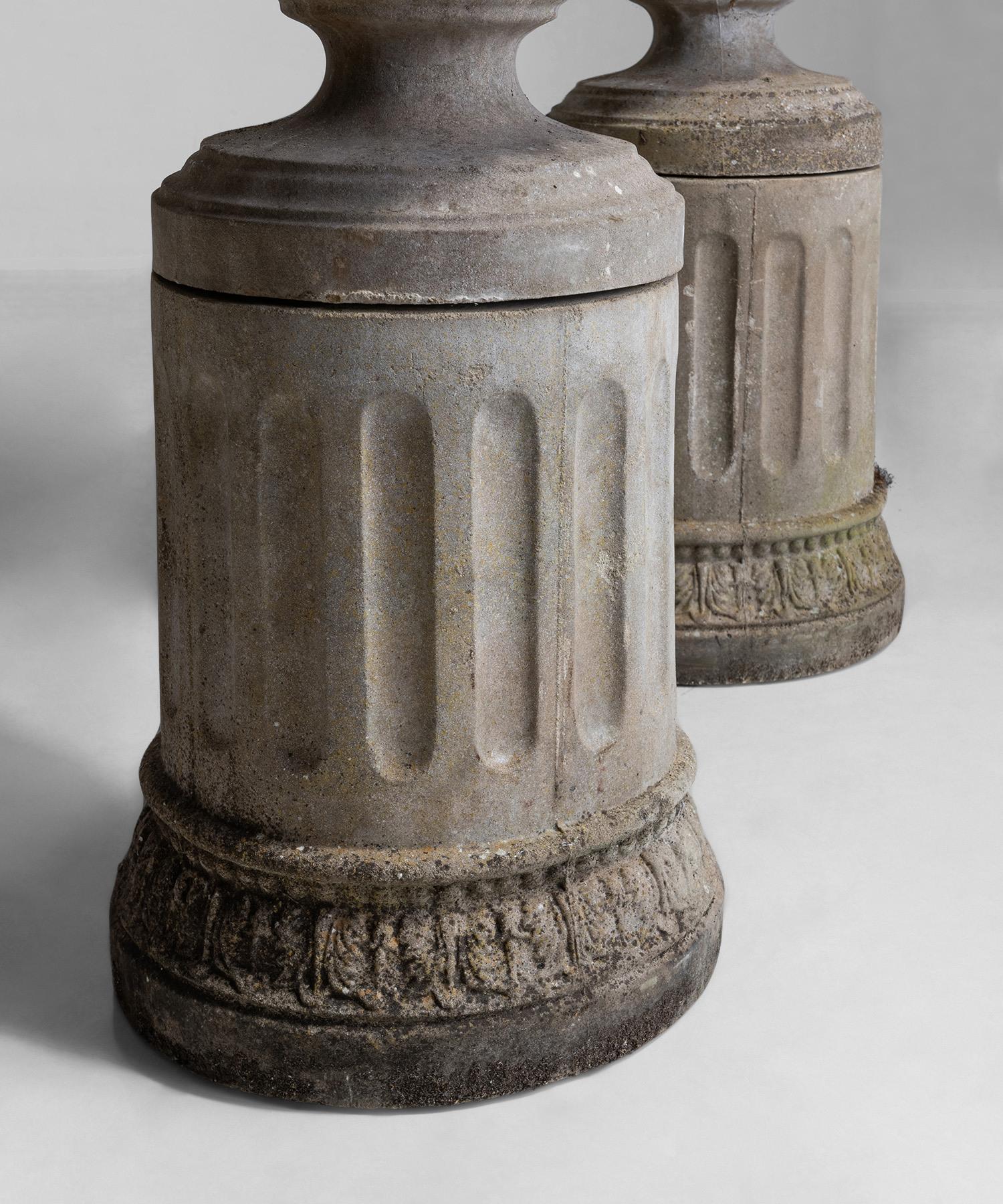 20th Century Composite Stone Garden Urns
