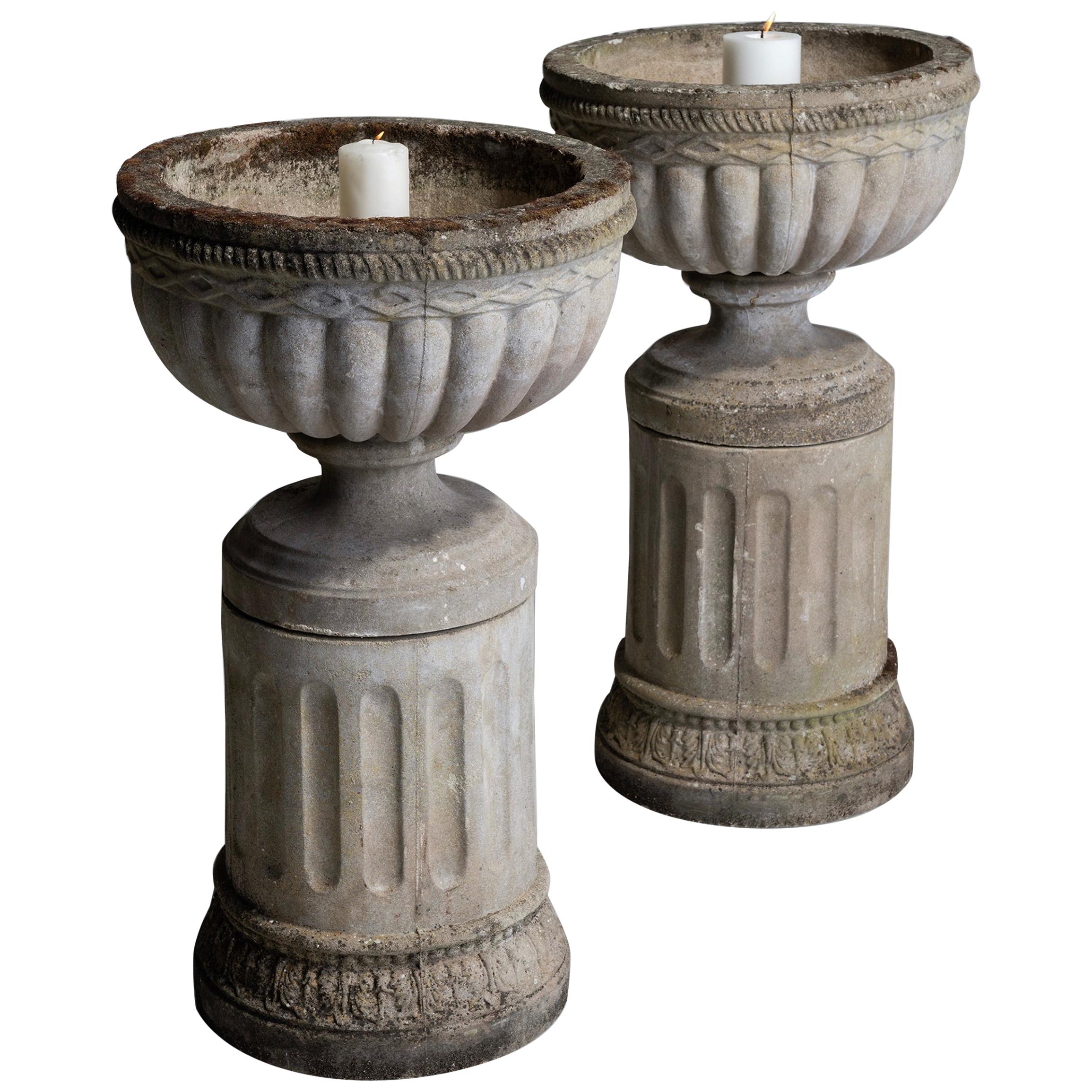 Composite Stone Garden Urns