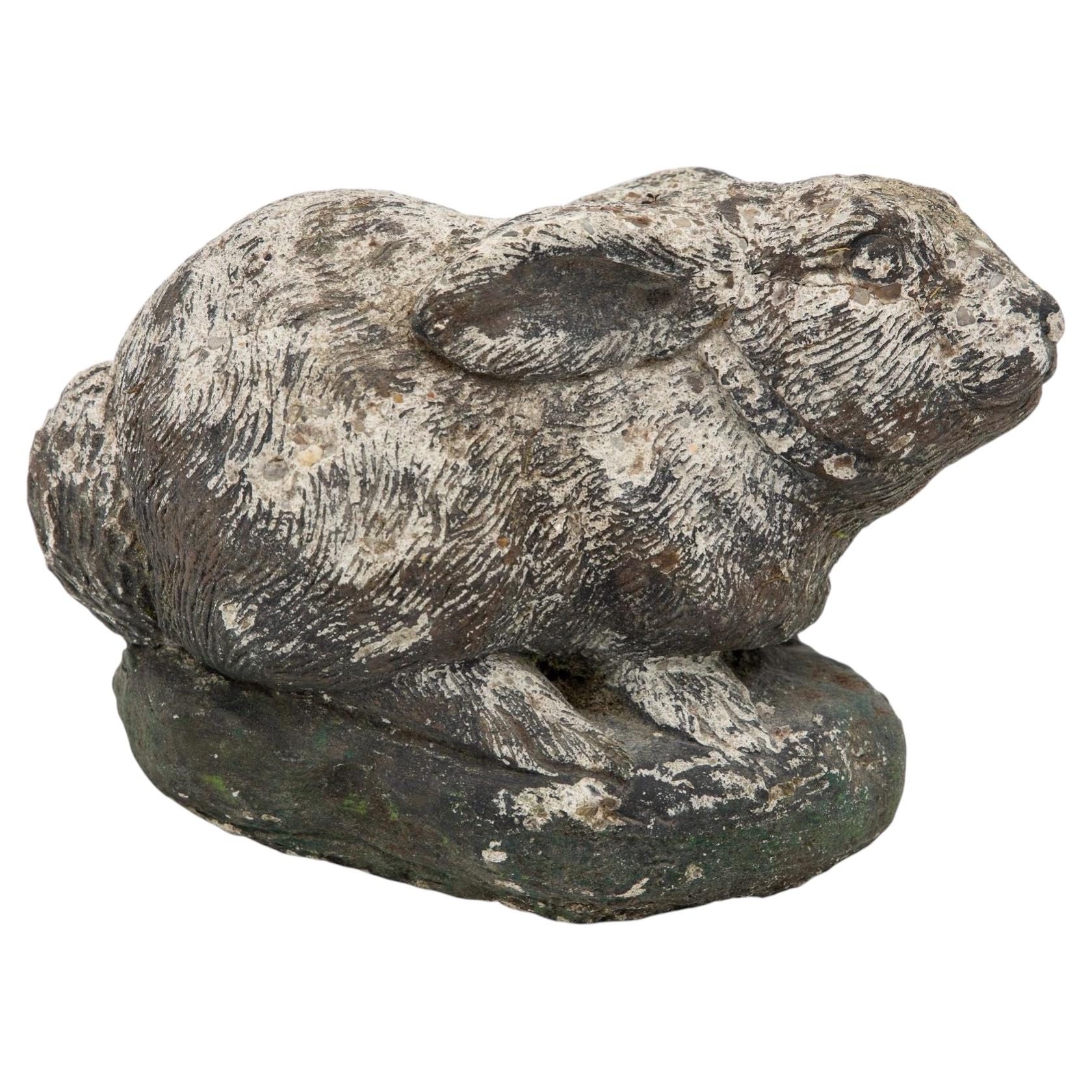 Composite Stone Rabbit or Bunny Garden Ornament, French 20th Century