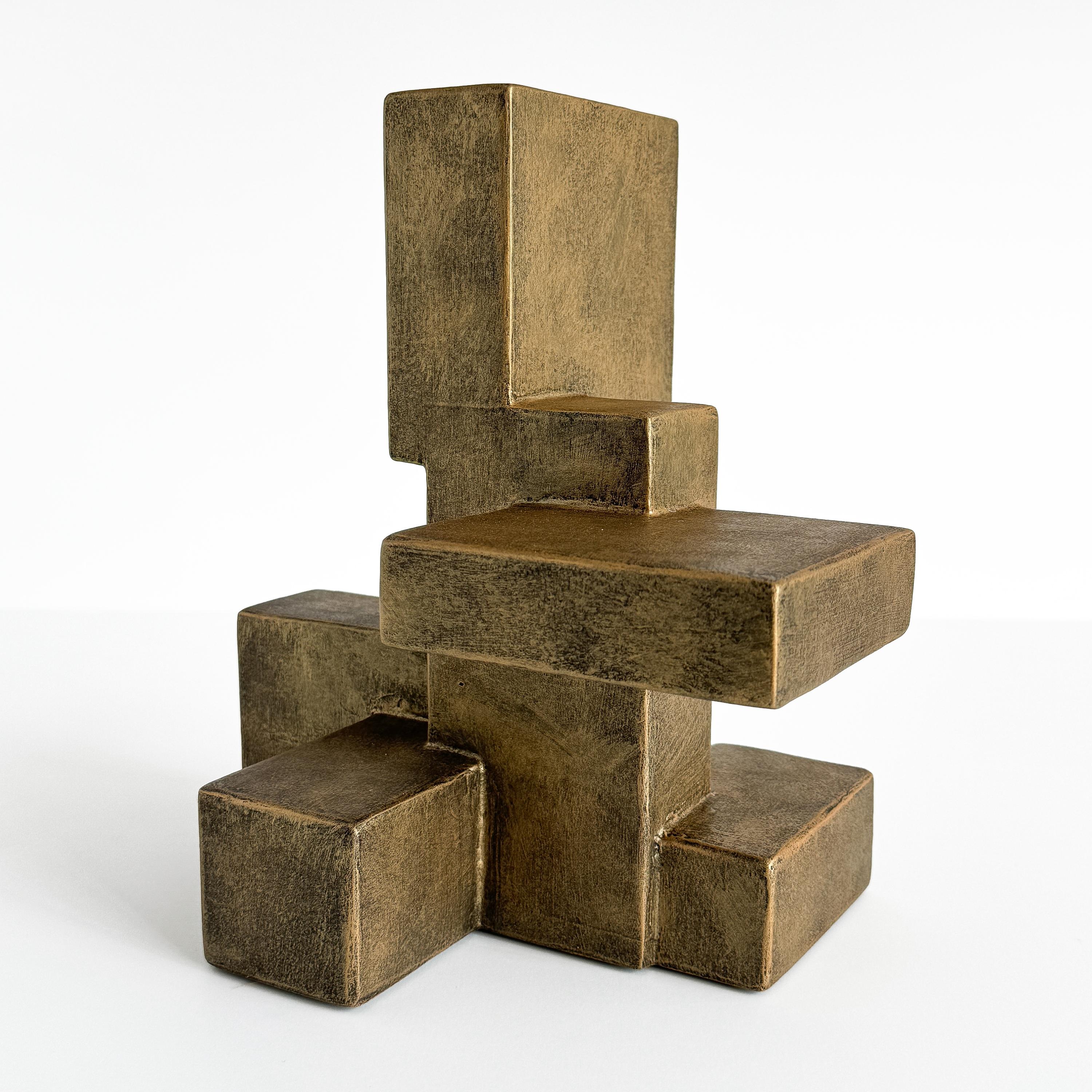 « Composition 202.2 » Sculpture abstraite cubiste de Dan Schneiger en vente 6