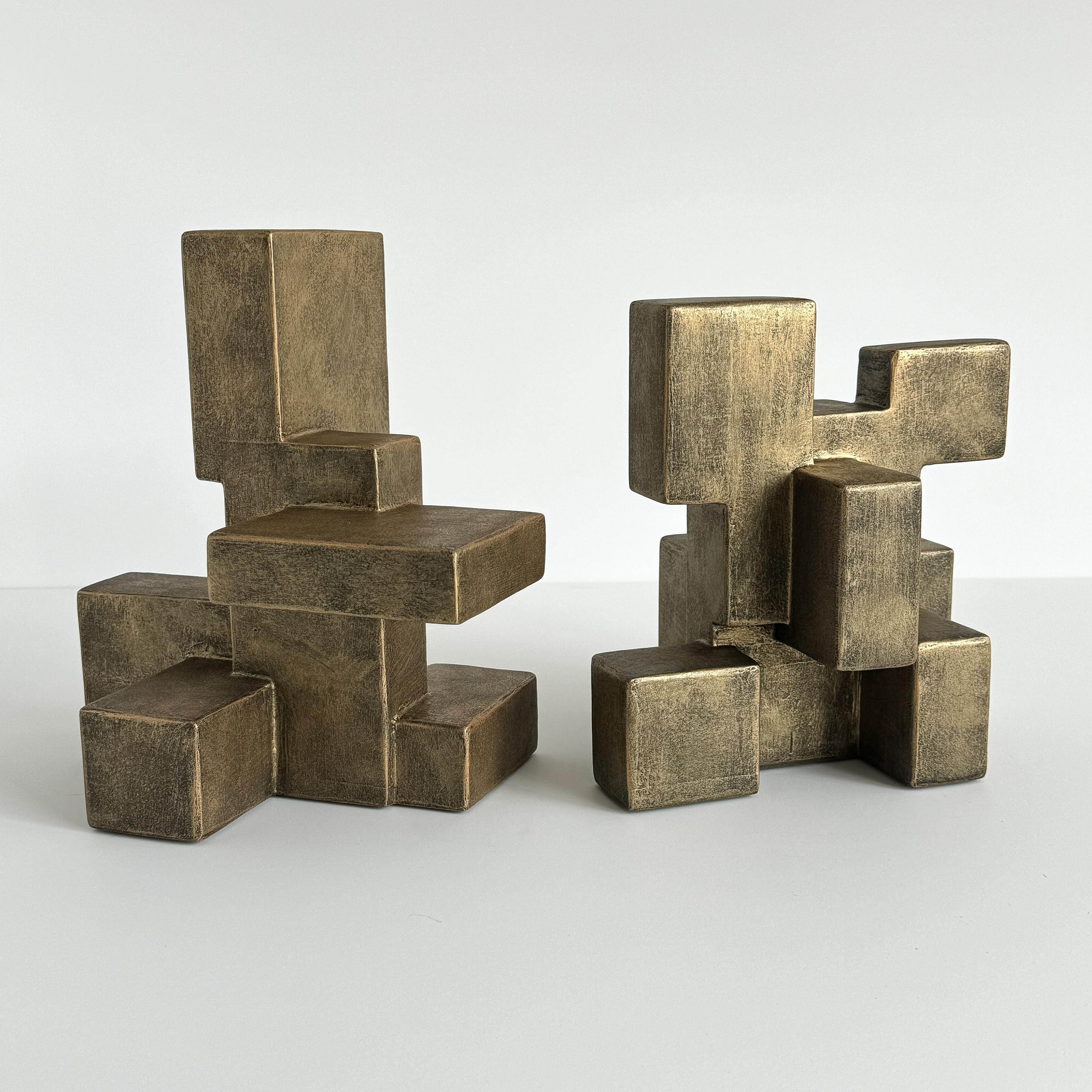« Composition 202.2 » Sculpture abstraite cubiste de Dan Schneiger en vente 7
