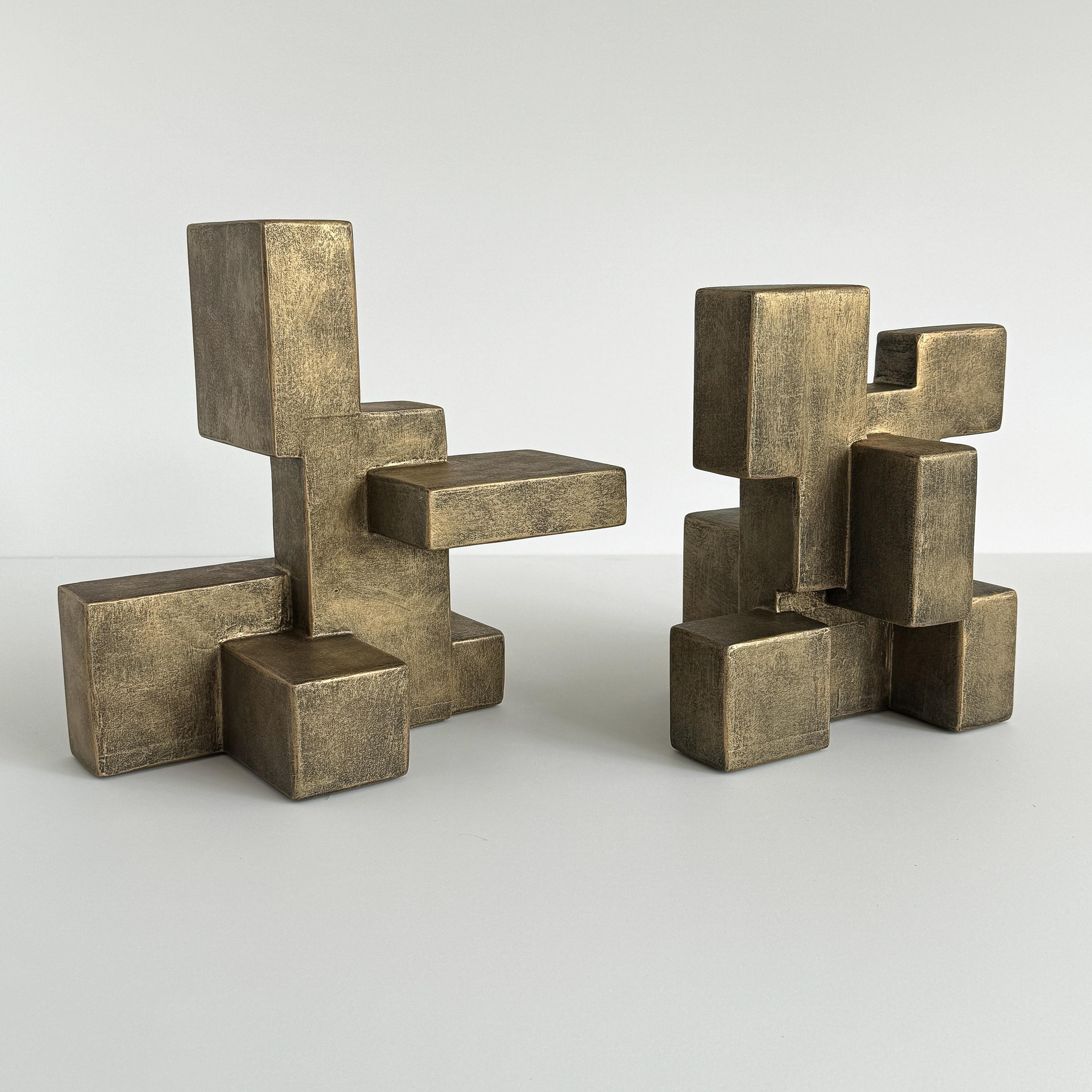 « Composition 202.2 » Sculpture abstraite cubiste de Dan Schneiger en vente 8